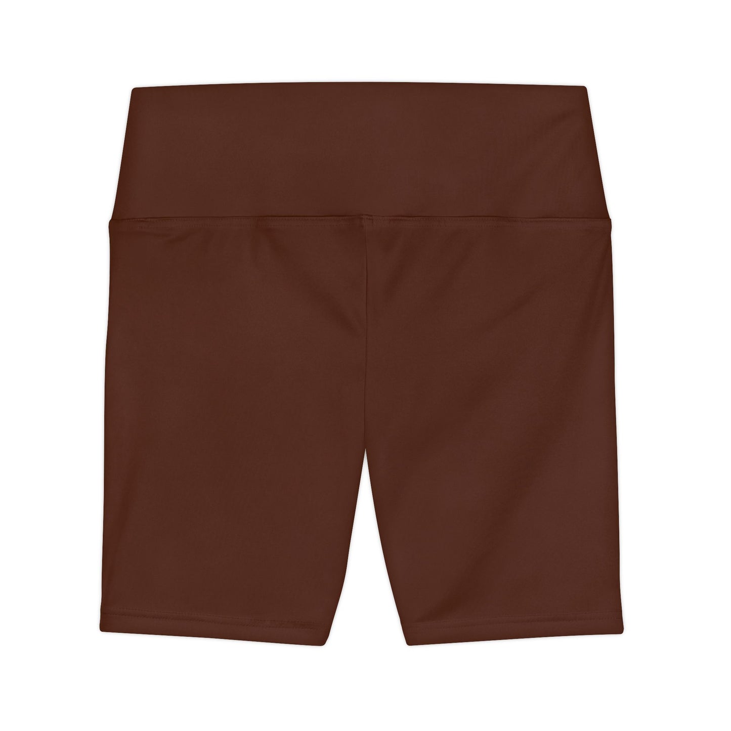 Dark Walnut Brown Women's Brown High-Waist Workout Shorts — Biker Fitness Activewear