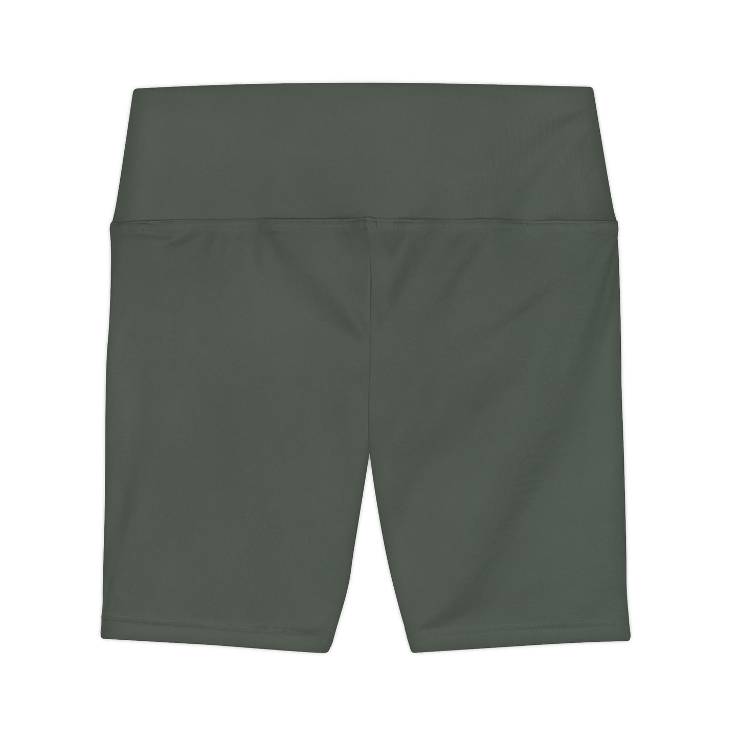 Ebony Dark Olive Women's Workout Shorts — High-Waist Olive Bike Shorts for Yoga & Training