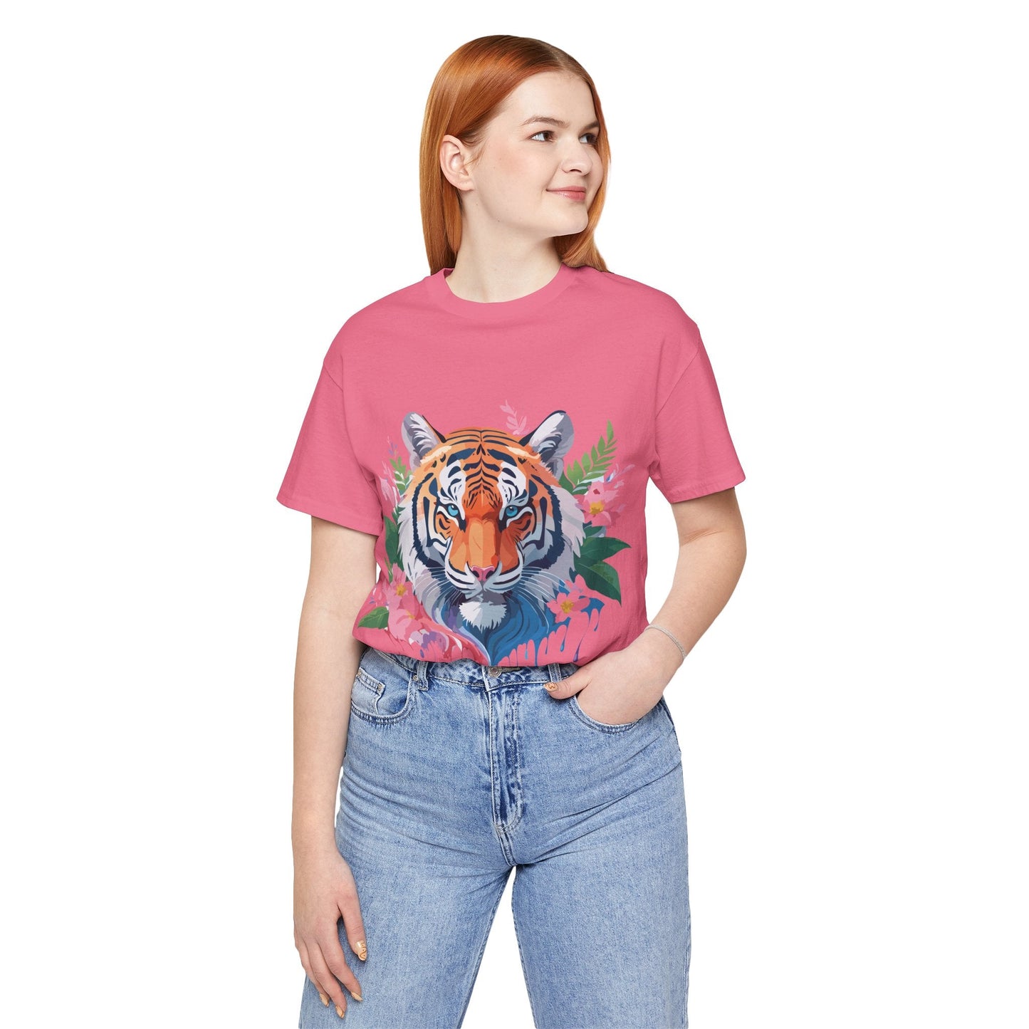 Tiger Graphic Unisex 100 Cotton Vintage Art with Animal Tee 14