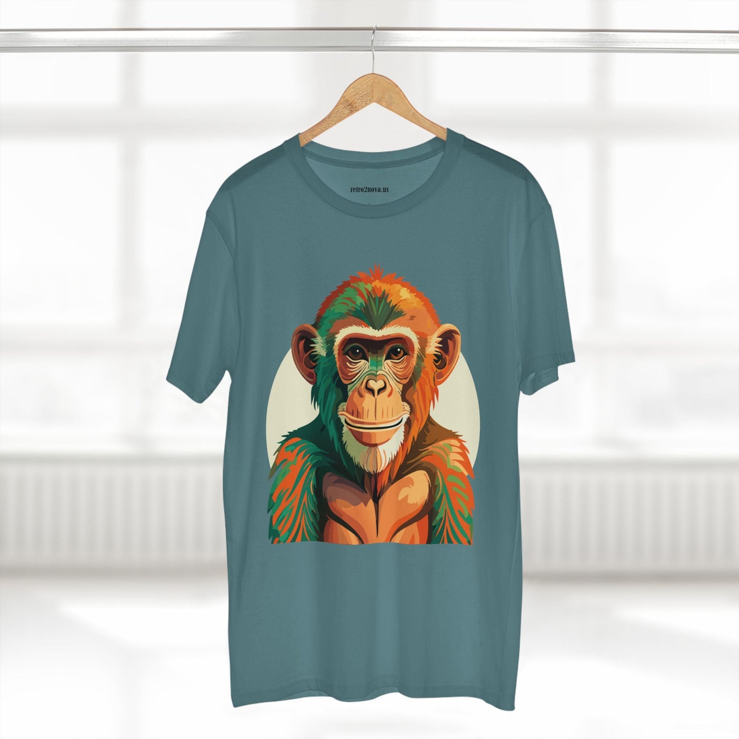 Unisex Monkey Shirt Premium Cotton Tee With Original Art Design From Retro2Nova Comfortable Everyday Wear Art Collection