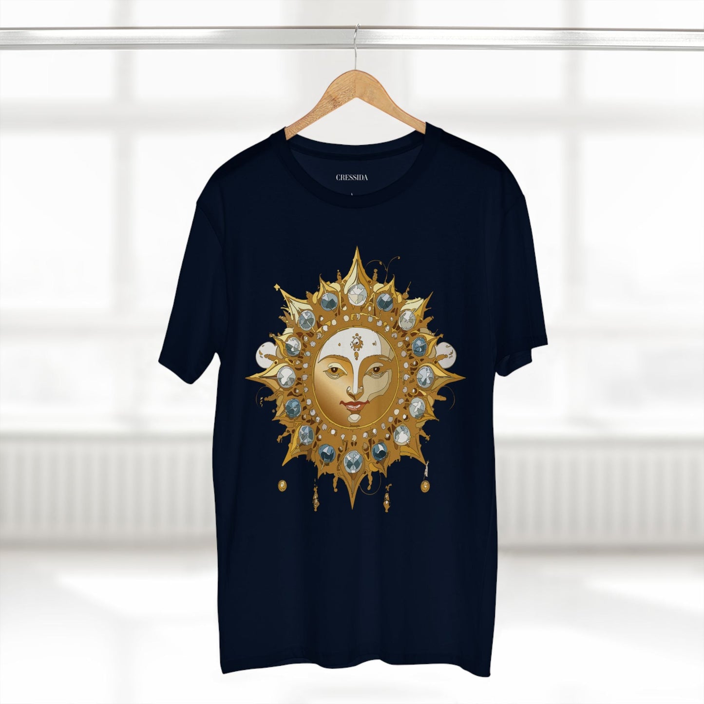 Gold Sun Graphic Unisex 100 Cotton T-Shirt with Golden Art Design 1