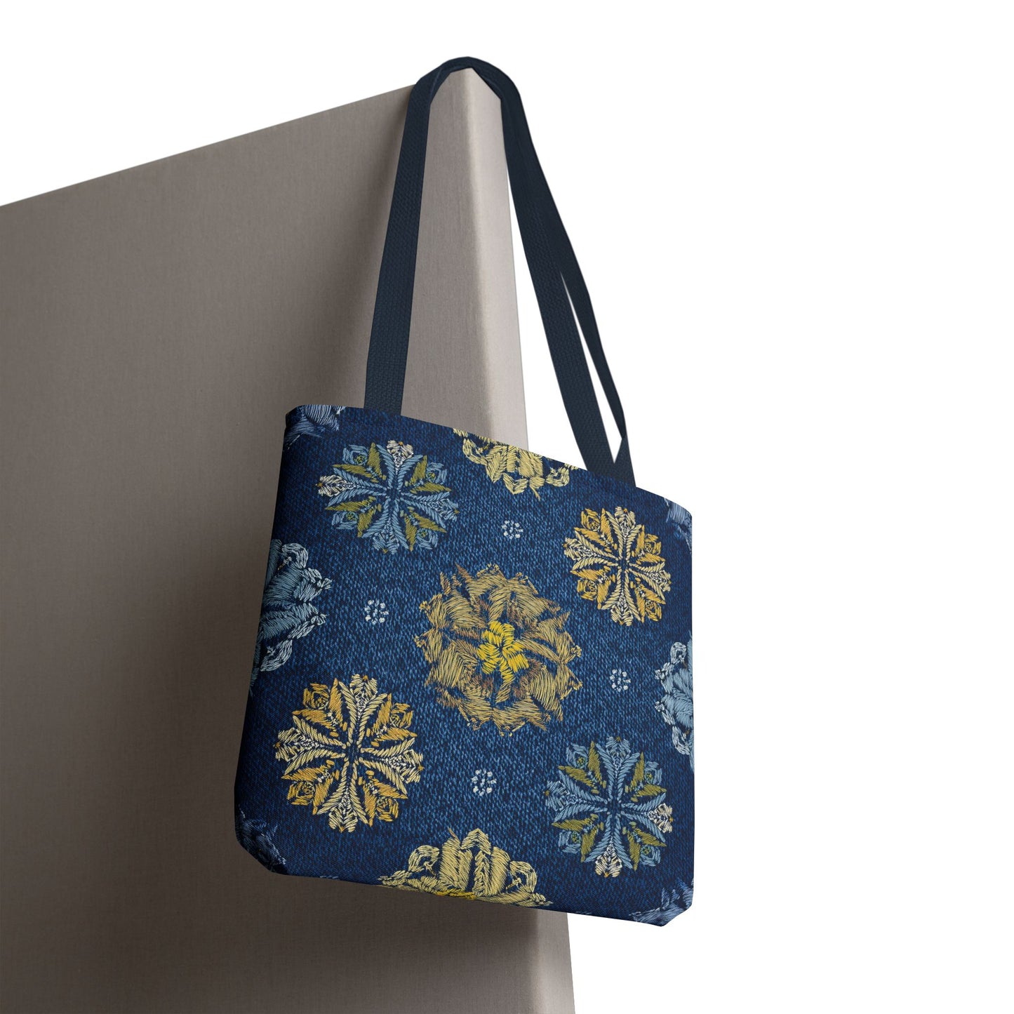 Denim Fabric Imitation Print Unisex Canvas Bag Poly Spun 3 Sizes Tote Bag 125