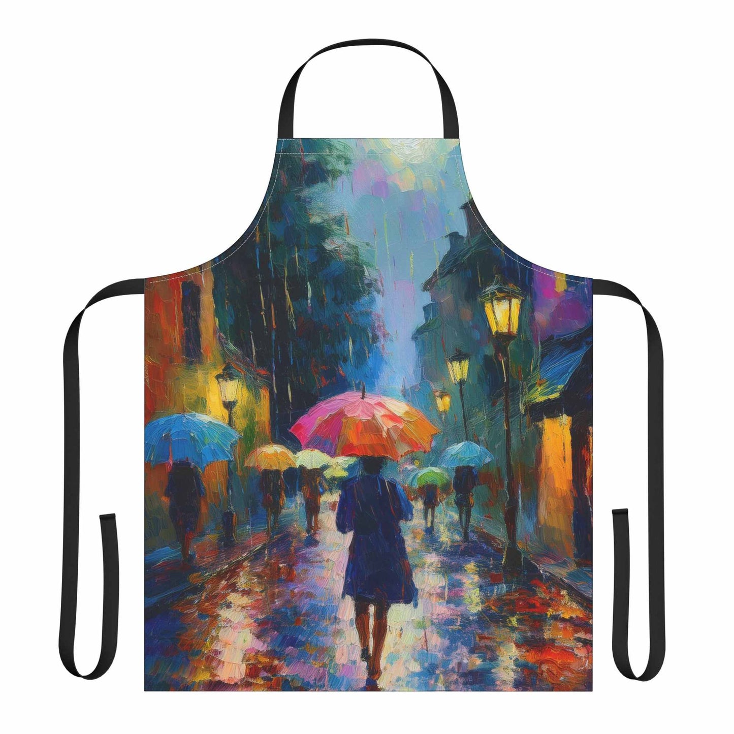 Rainy City 100% Polyester Stain-resistant 31.5 x 25.6 Art Print Canvas Apron 3