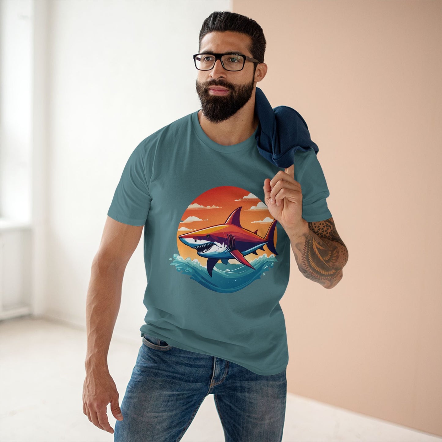 Shark Graphic Unisex 100 Cotton T-Shirt With Animal Artwork Design 56