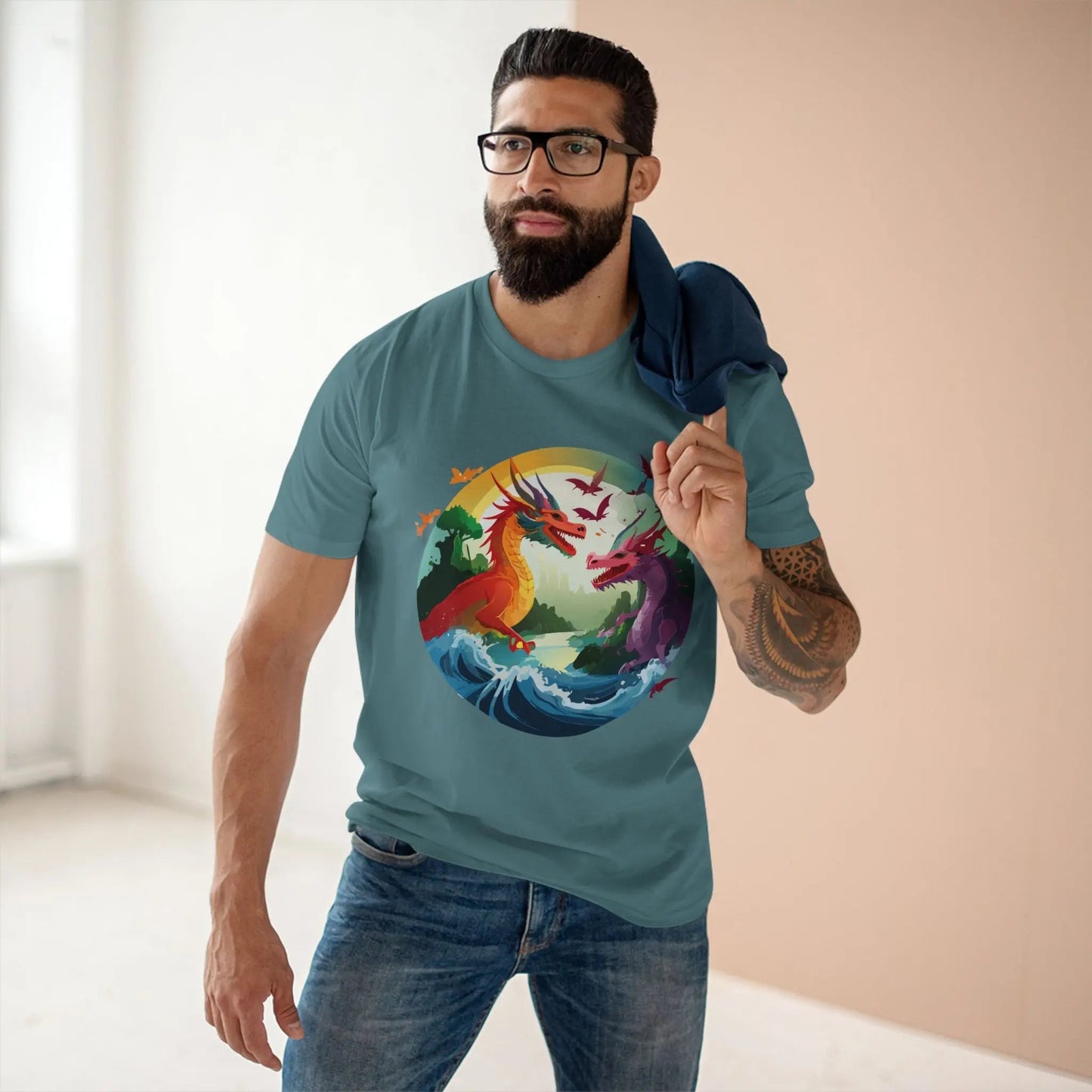 Dragon Graphic Unisex 100 Cotton Staple Tee 16