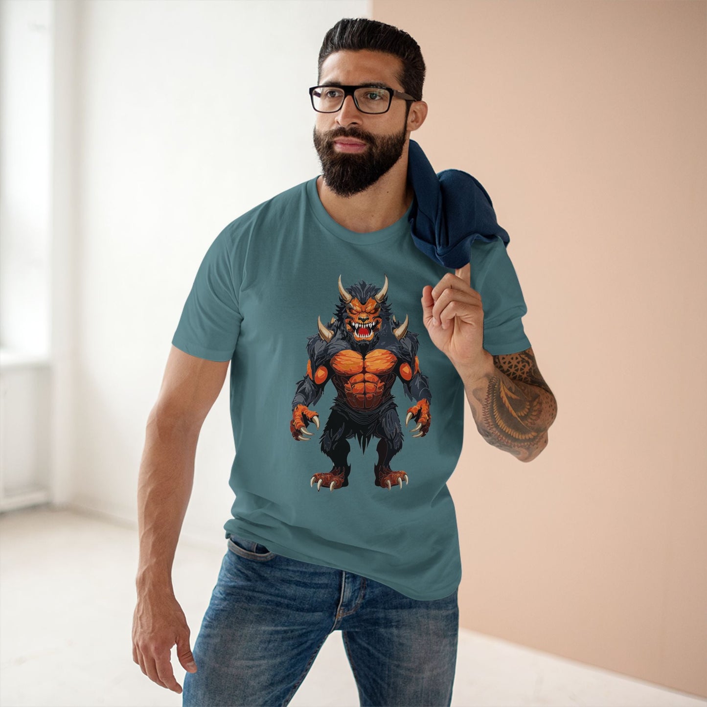 Cartoon Monsters Graphic Unisex 100 Cotton Staple Tee 7