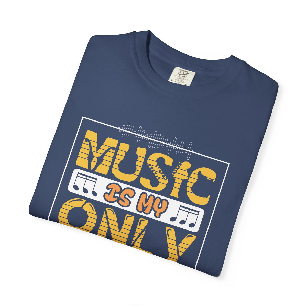 Music Is My Only Friend T-Shirt Retro Typography Musical Notes Unisex Cotton Tee 069