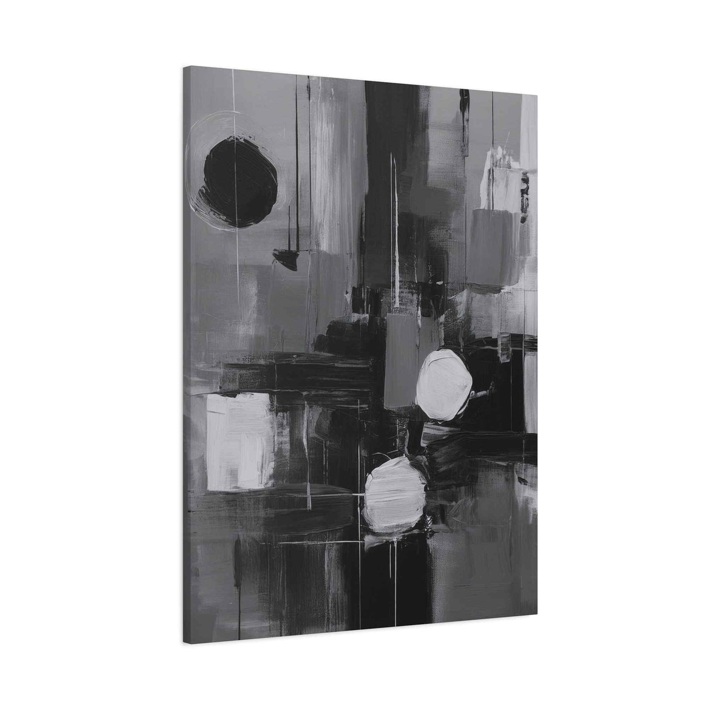 Black Abstract Painting Print Canvas 20x24,20x30,24x30, 24x32,24x36,30x40, 32x48,36x48,40x60 Pine-Wood Inner Frame ABS-16