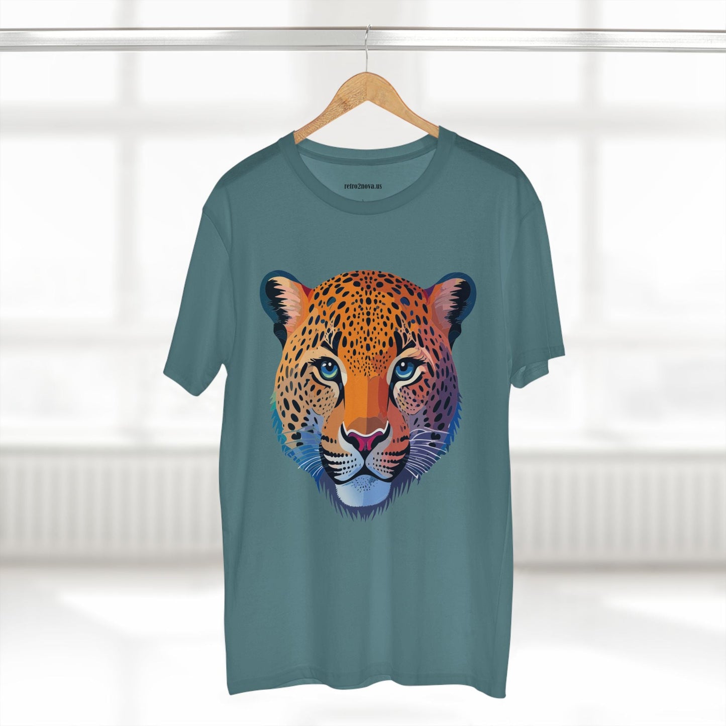 Unisex Cheetah Animal Shirt Premium Cotton Staple Tee With Original Art Design From Retro2Nova Collection