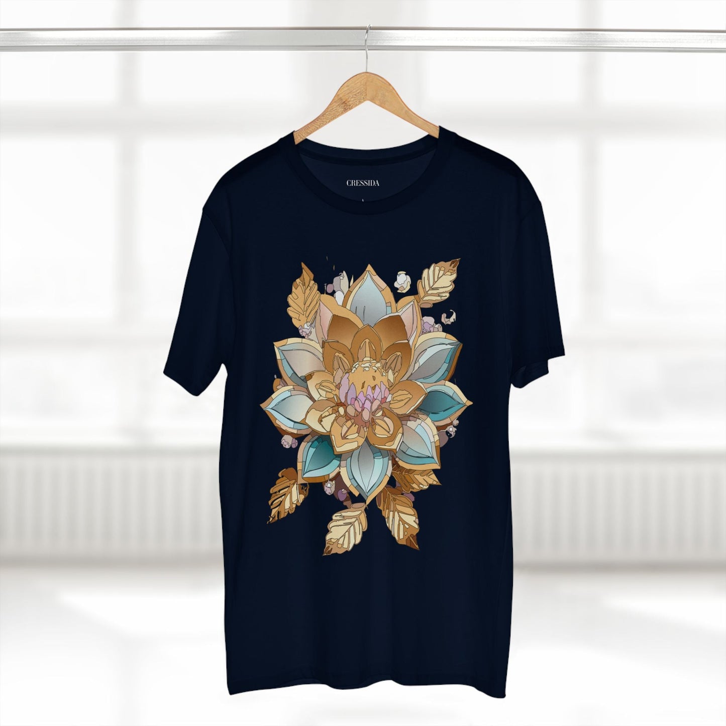 Floral Graphic T-Shirt Unisex 100 Cotton Art Design with Antique Flowers Tee 3