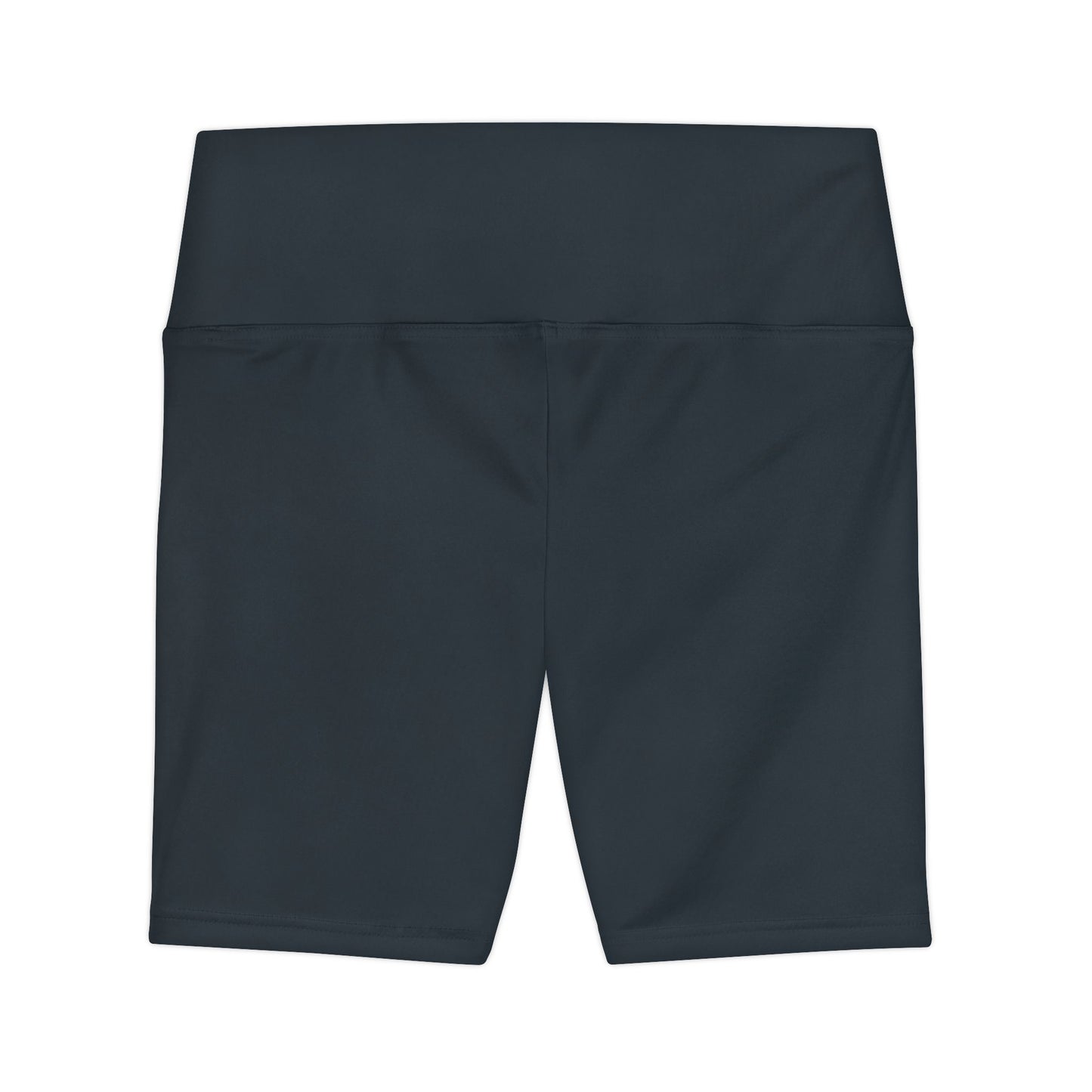 Jet Black Women’s Workout Shorts — High-Waist Athletic Biker Shorts