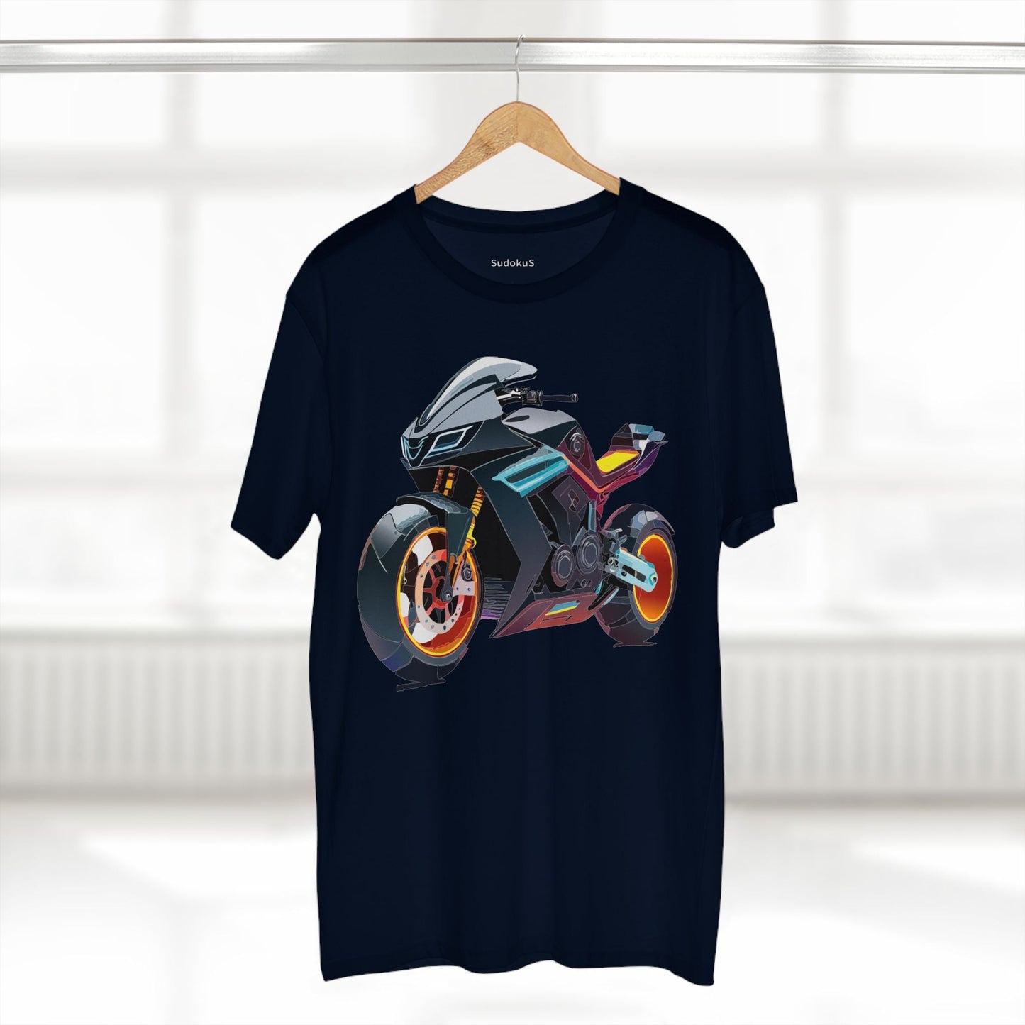 Moto Bike Graphic Unisex 100 Cotton Staple Tee 34