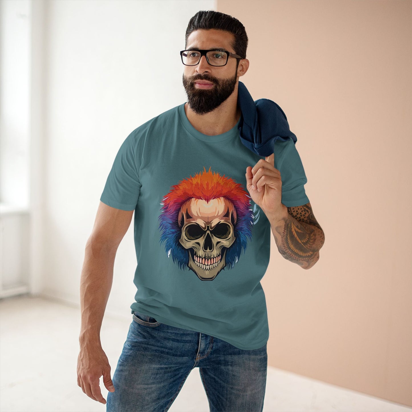 Skull And Skeleton Shirt Unisex Premium Cotton Tee With Original Art Design By Retro2Nova
