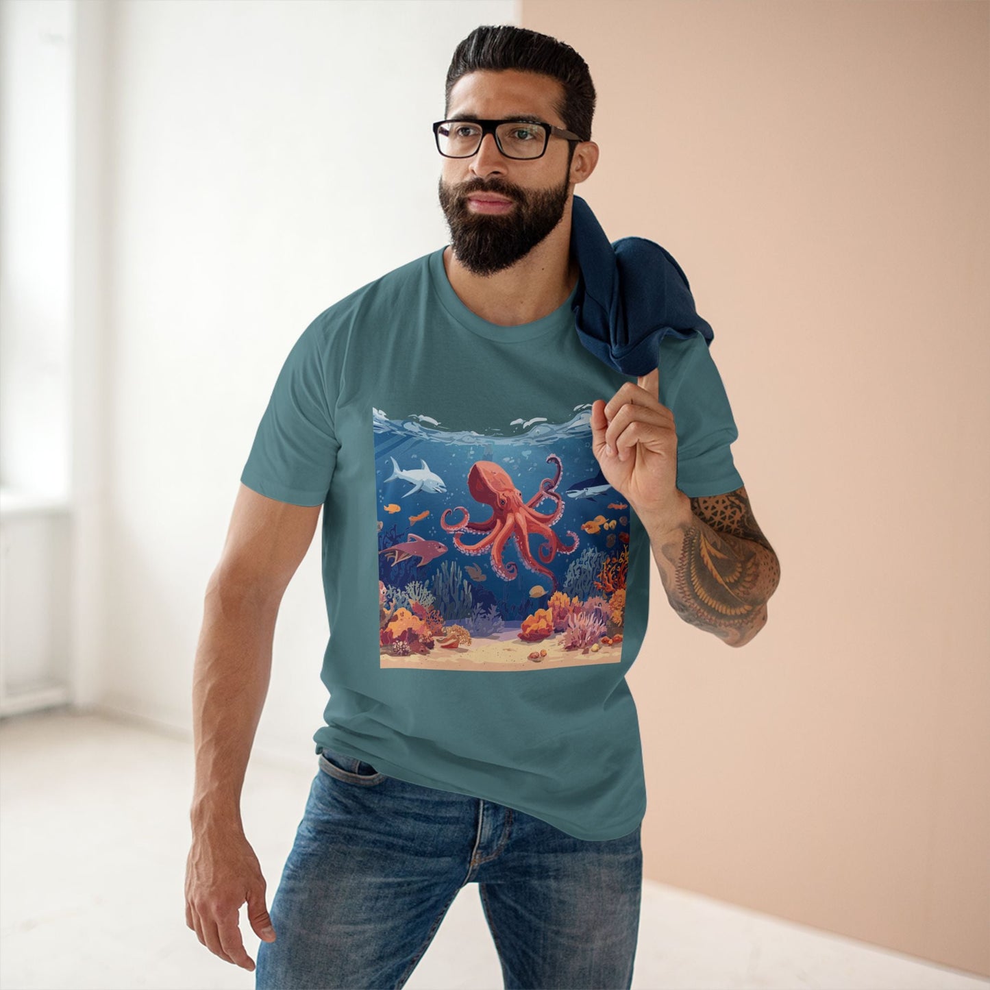 Ocean Shirt Ocean Pacific OP 18 Unisex Premium Cotton Art Tee With Original Art Design Retro2Nova