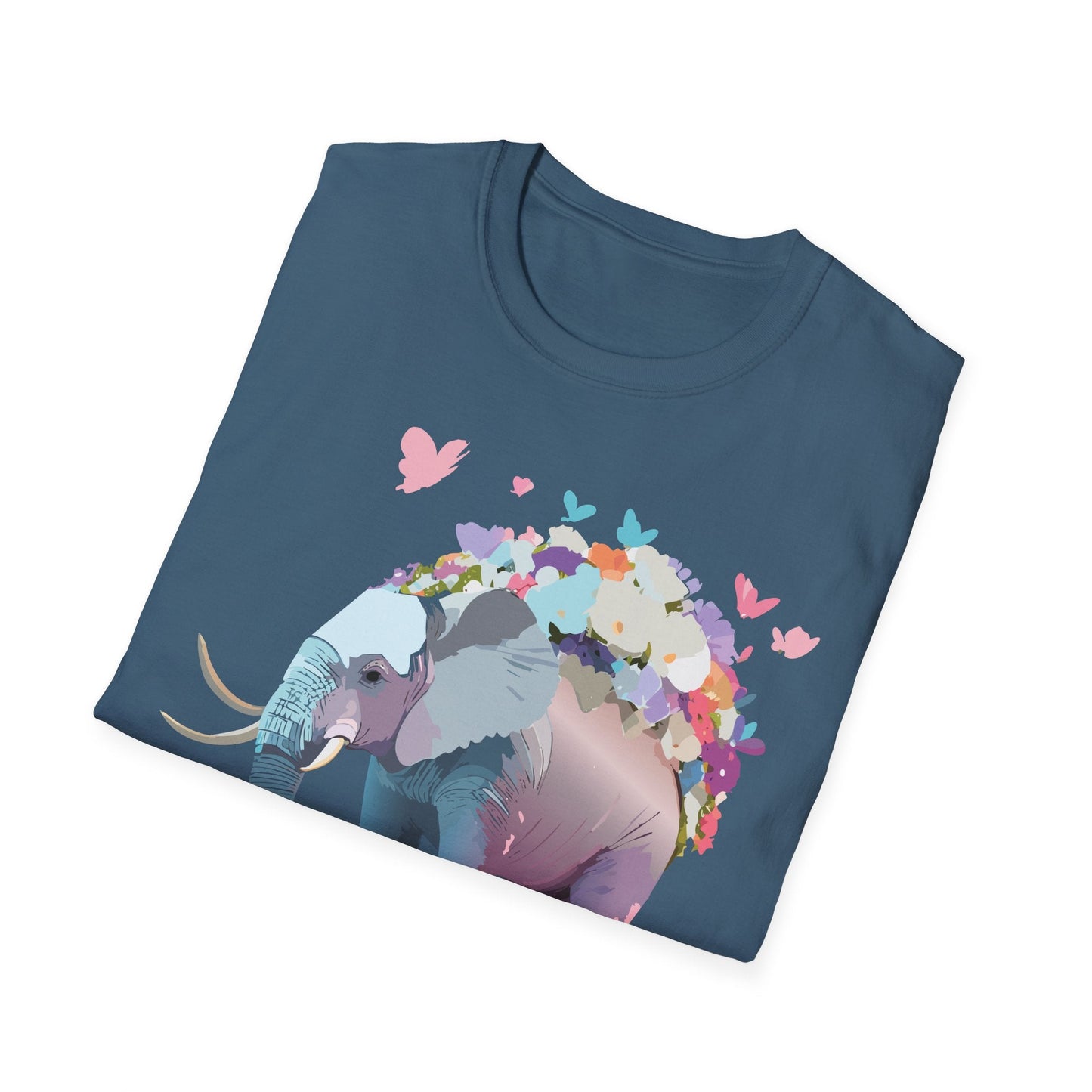 Elephant Graphic T Shirt Unisex Cotton Softstyle Tee Gildan 64000 Elephant Design For Animal Lovers