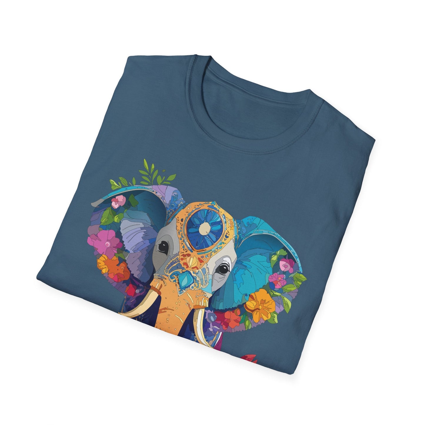 Elephant Graphic Shirt For Adults Unisex Softstyle Tee 100 Percent Cotton Gildan 64000