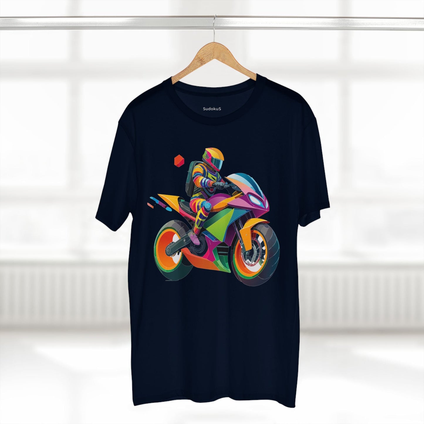 Moto Bike Graphic Unisex 100 Cotton Staple Tee 4