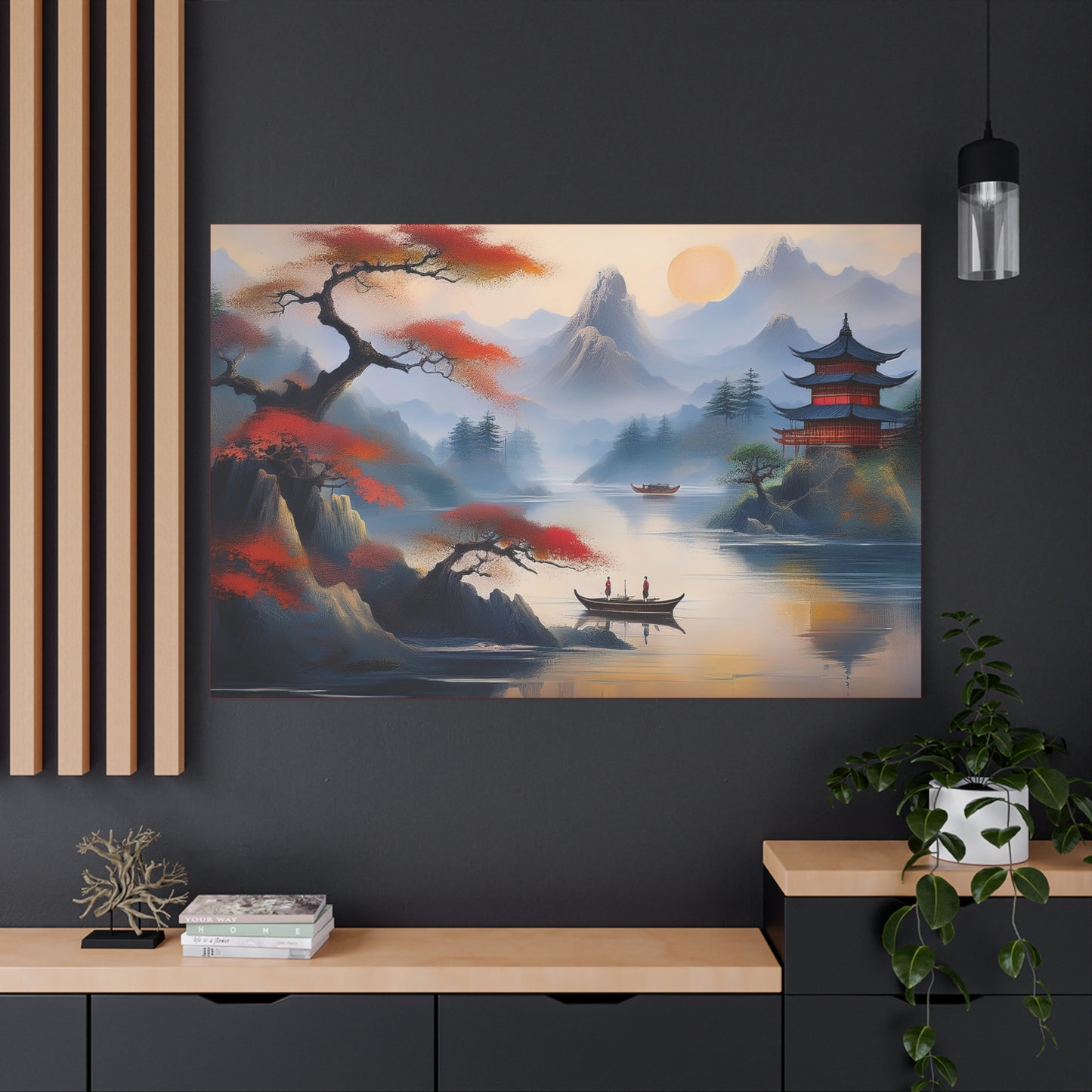 Japanese Painting Print Canvas 24x16, 30x20, 36x24, 48x32, 60x40, Bright Latex Inks Pine-Wood Inner Frame JPN-18
