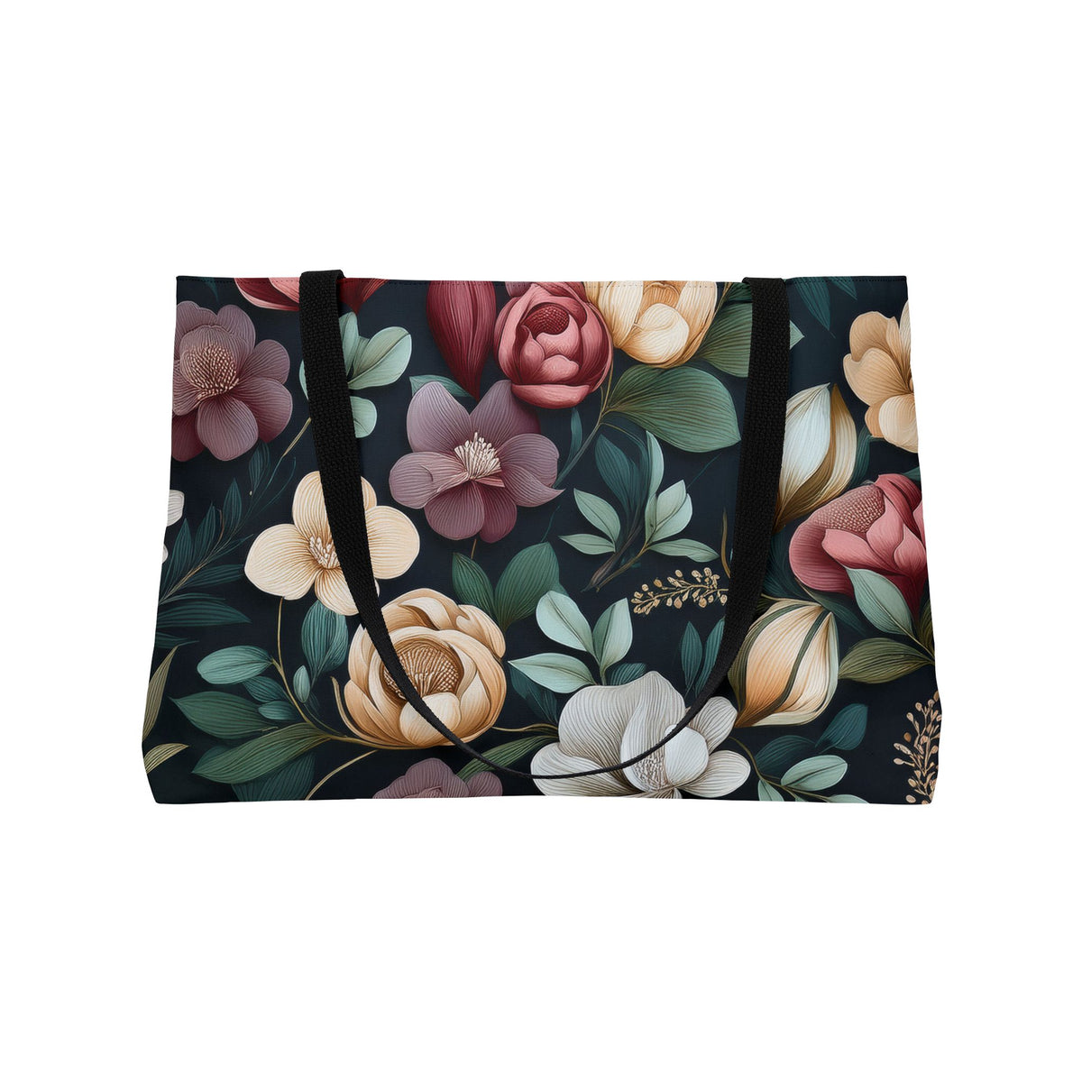 Floral Print Poly Canvas Weekender Bag 11