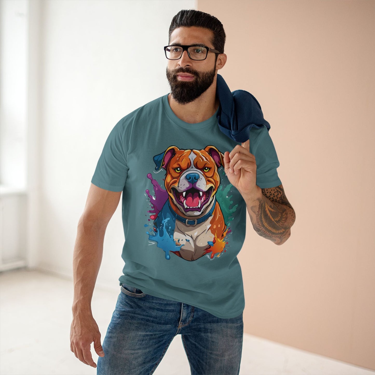 Dog Graphic Unisex 100 Cotton Staple Tee with Animal Design Artwork 34