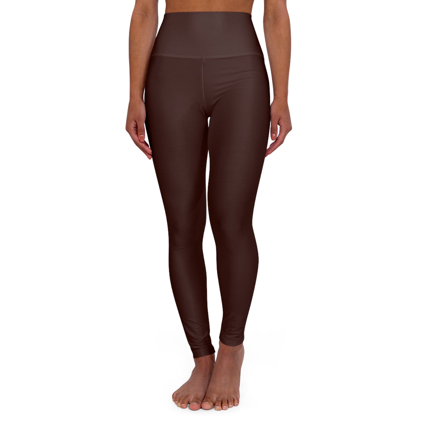 High-Waist Rich Mahogany Yoga Leggings Comfortable Brown Women's Seamless Poly-Span Activewear
