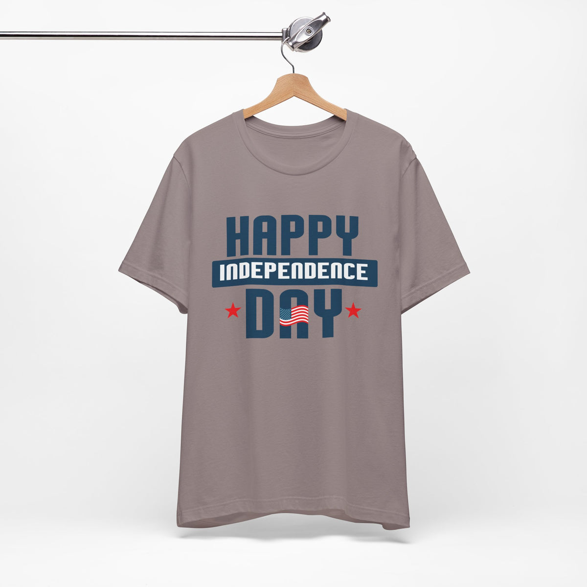 Happy Independence Day T-Shirt Patriotic USA Flag Stars Unisex Cotton Tee 017