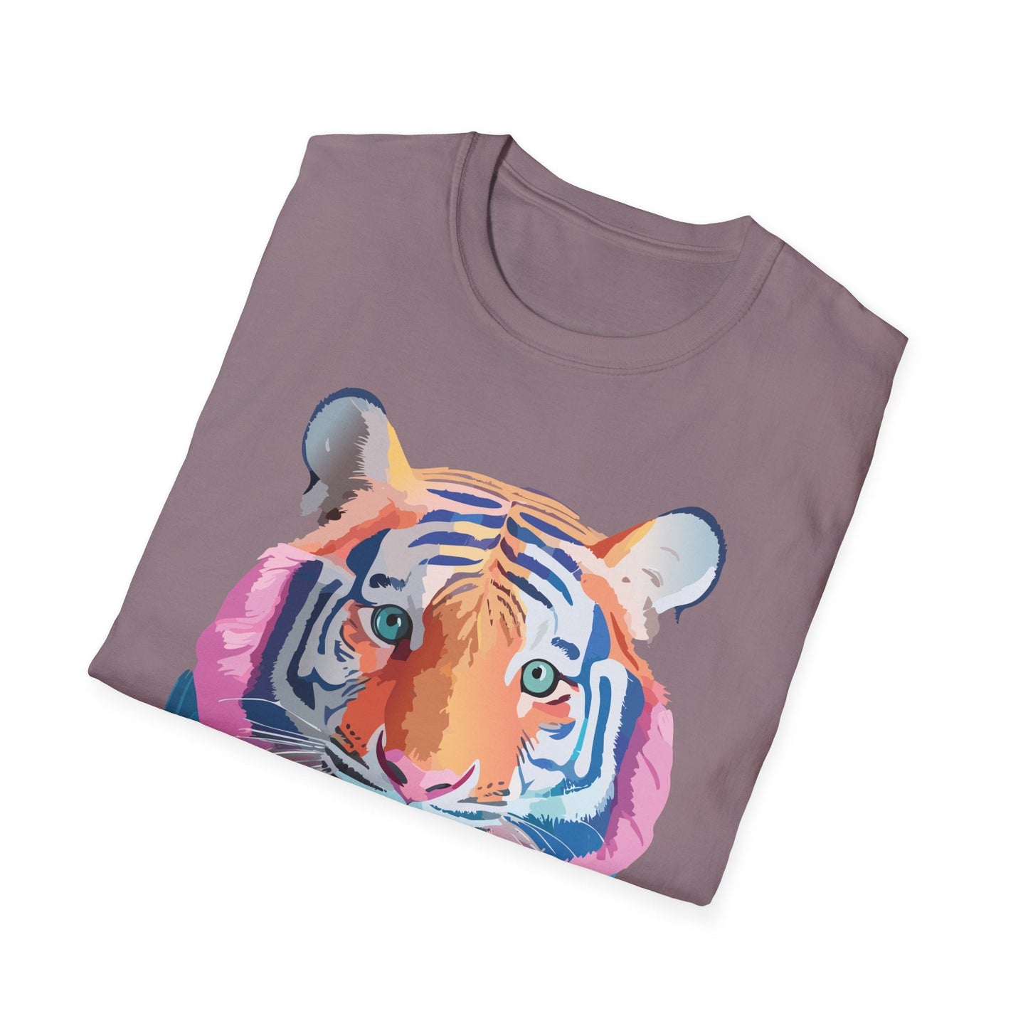 Tiger Print Unisex Softstyle Breathable Cotton Tee 64000 Gildan Shirt