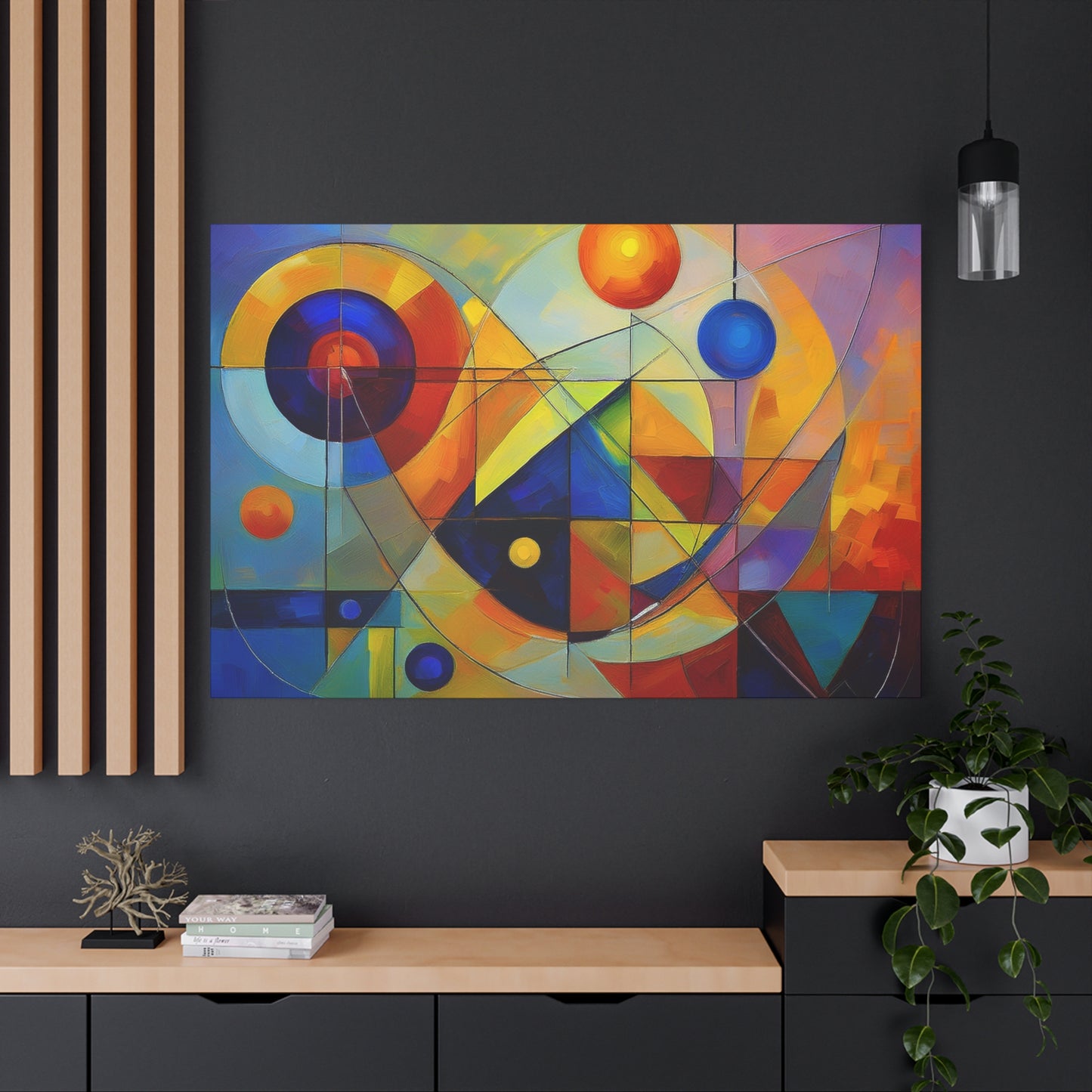 Abstract Oil Painting Print Canvas 24x16 30x20 36x24 48x32 60x40 Bright Latex Inks Horizontal Pine-Wood Inner Frame ABH-17
