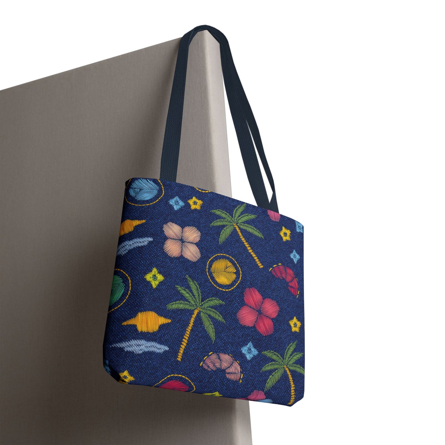 Denim Fabric Imitation Print Unisex Canvas Bag Poly Spun 3 Sizes Tote Bag 182-7