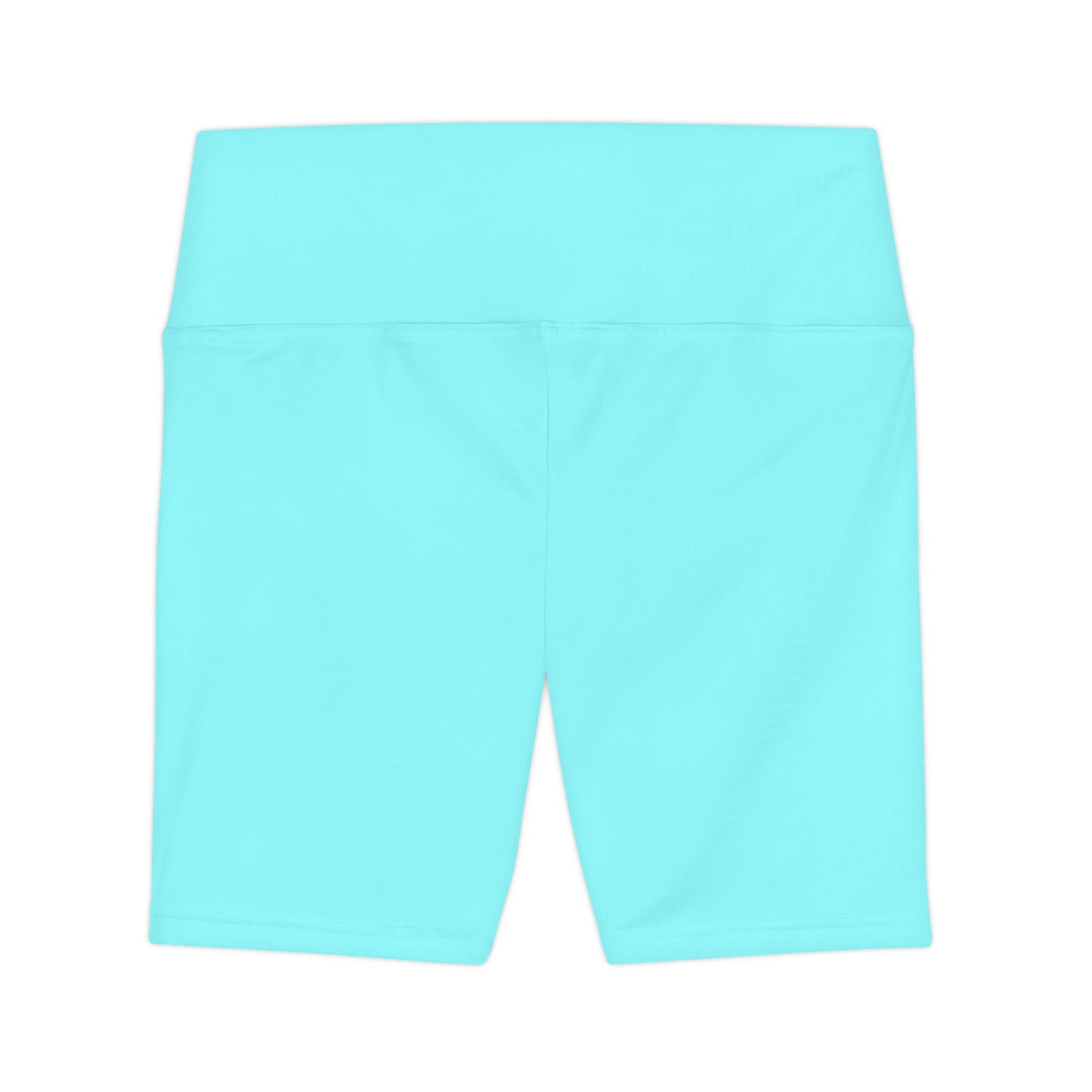 Pale Cyan Women's Workout Shorts — Solid High-Waist Biker Shorts for Exercise & Everyday Wear
