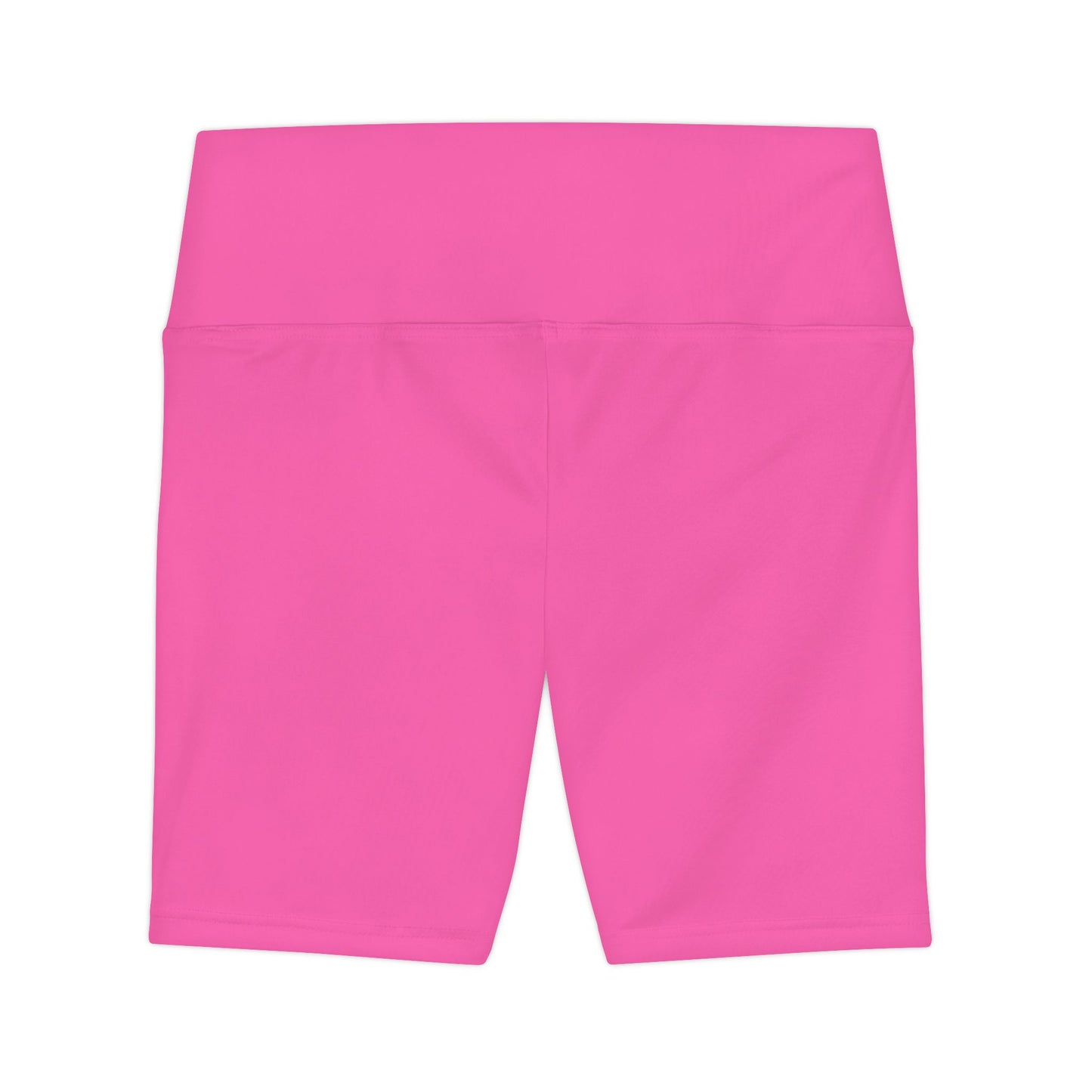 Hot Web Pink Women's Workout Shorts — Solid High-Waist Biker Shorts for Exercise & Everyday Wear