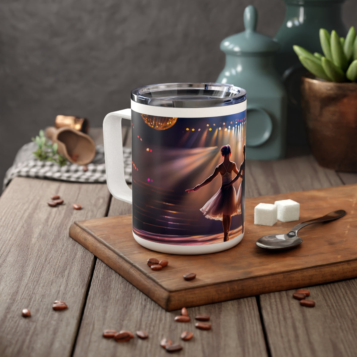 15 Art Design Insulated Coffee Mug Clear Lid 10oz Insulated Coffee Mug 10oz