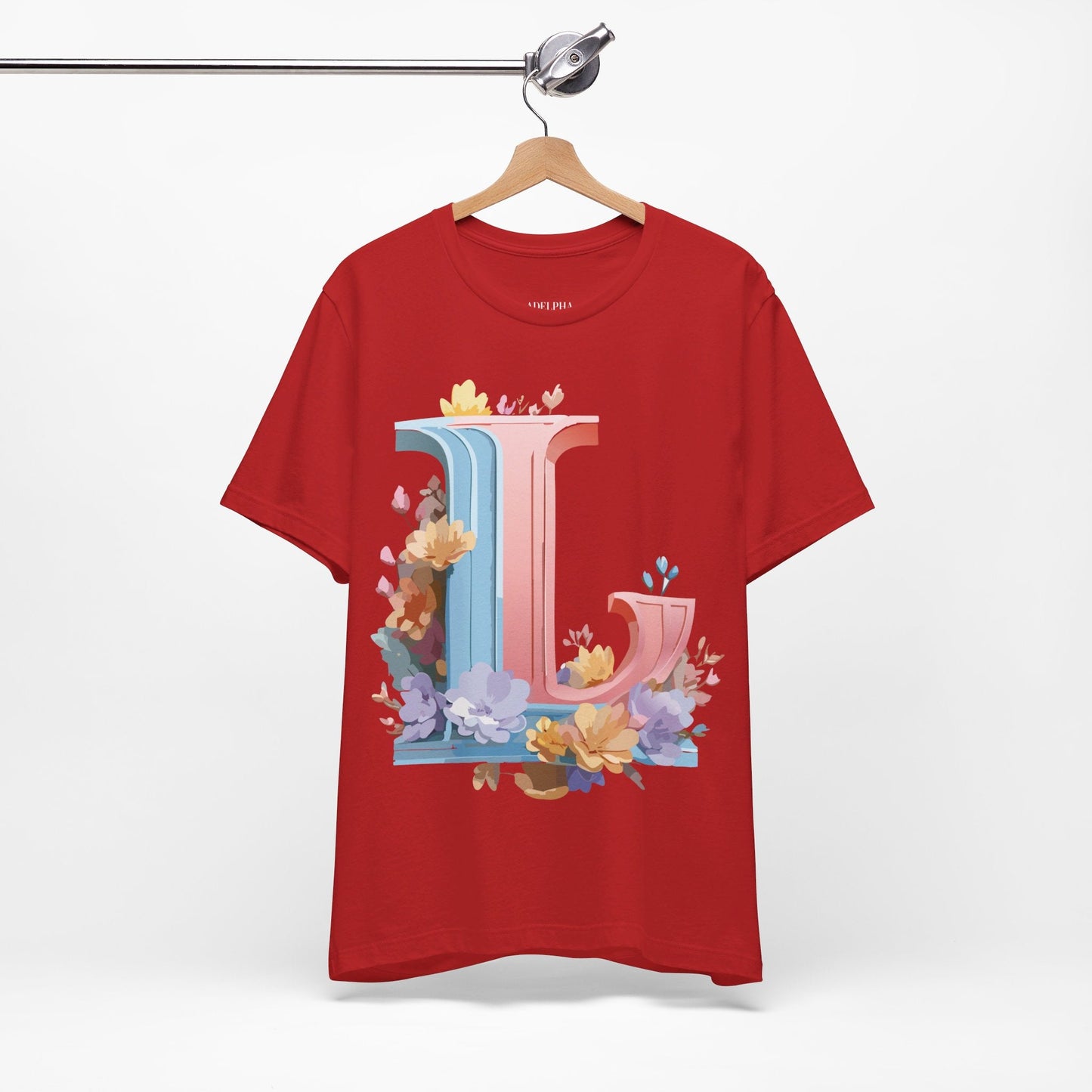 Letter L Graphic T Unisex Short Sleeve Vintage Inspired Artwork