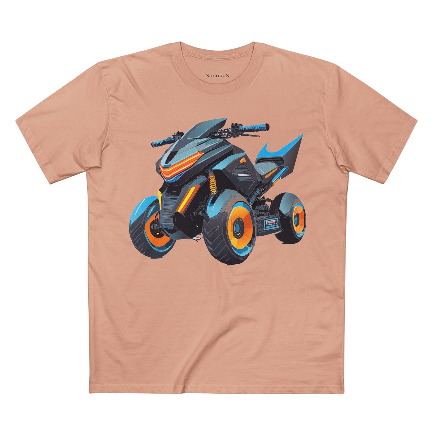 Moto Bike Graphic Unisex 100 Cotton Staple Tee 15