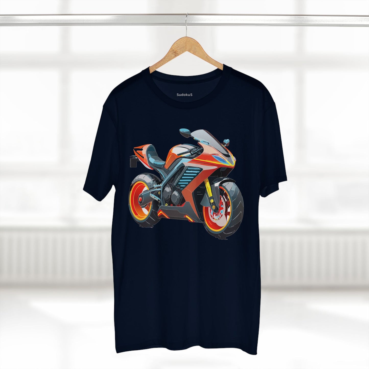 Moto Bike Graphic Unisex 100 Cotton Staple Tee 32