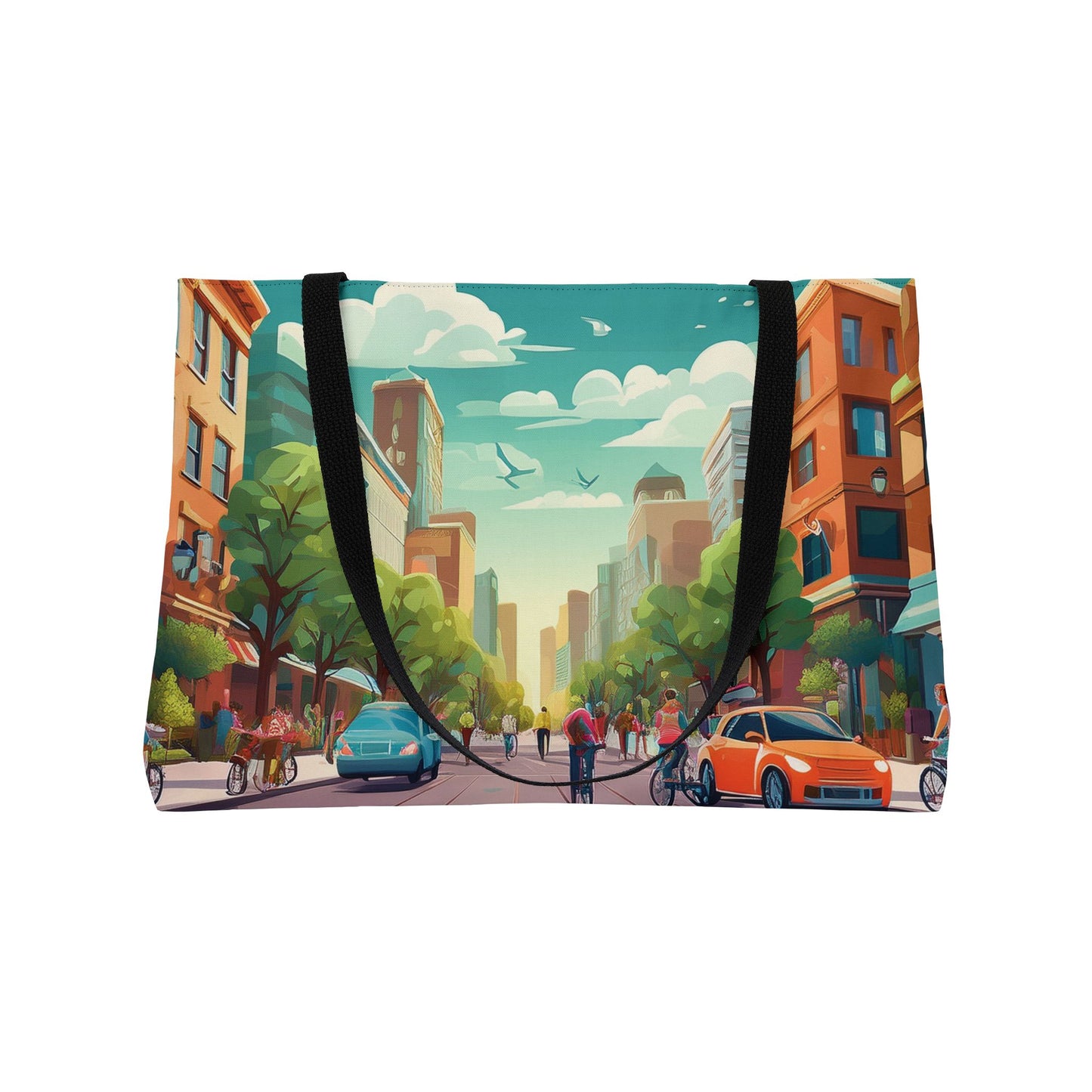 City Street Print Big Bag High-Quality 100% Spun Poly 24x13 Canvas Art Bag C-03
