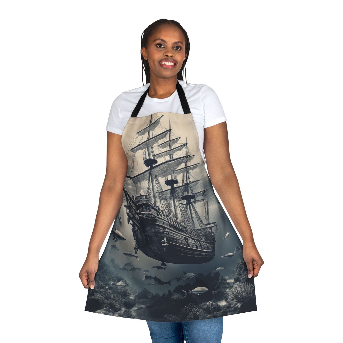 Ship 100% Polyester Stain-resistant 31.5 x 25.6 | Art Print Canvas Apron 5