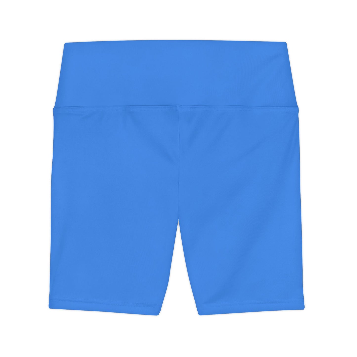Blue Energy Women's Workout Shorts — Solid High-Waist Biker Shorts for Exercise & Everyday Wear