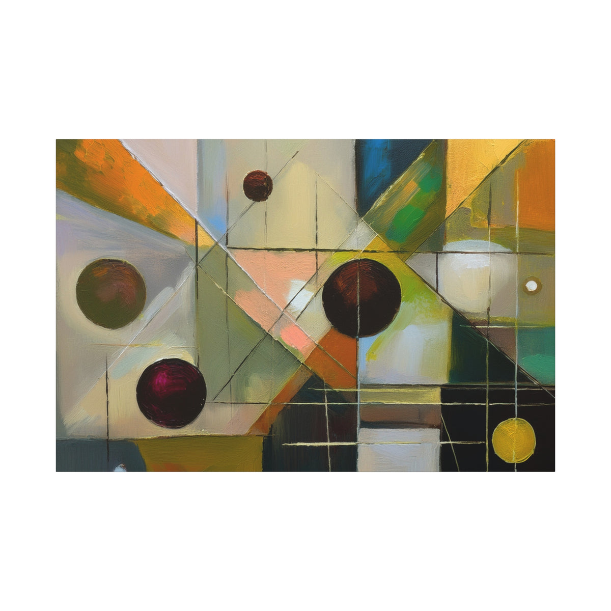 Abstract Oil Painting Print Canvas 24x16, 30x20, 36x24, 48x32, 60x40 Bright Latex Inks, Pine-Wood Inner Frame ABH-67