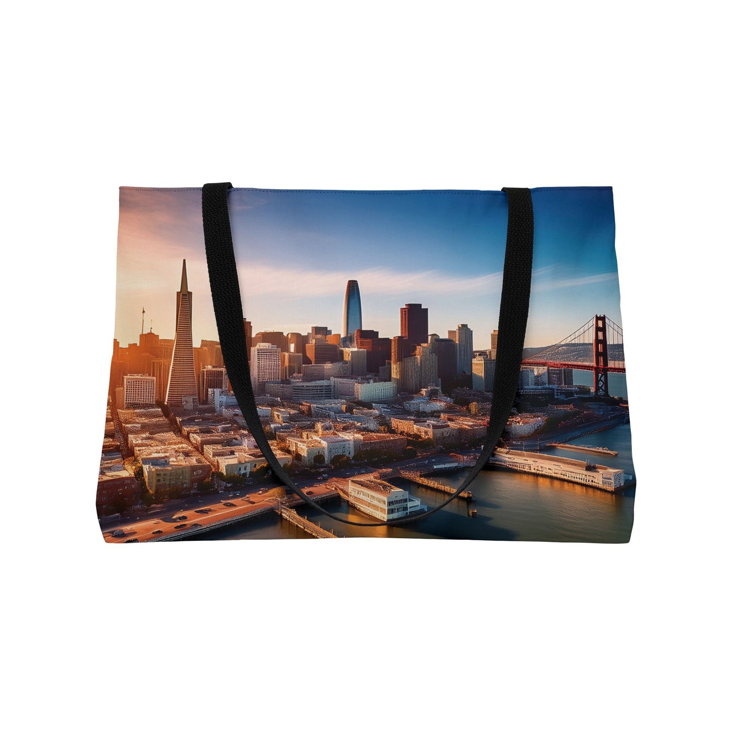 San Francisco Photo Print Big Bag 100% Spun Poly 24x13 Canvas Art Bag C-2