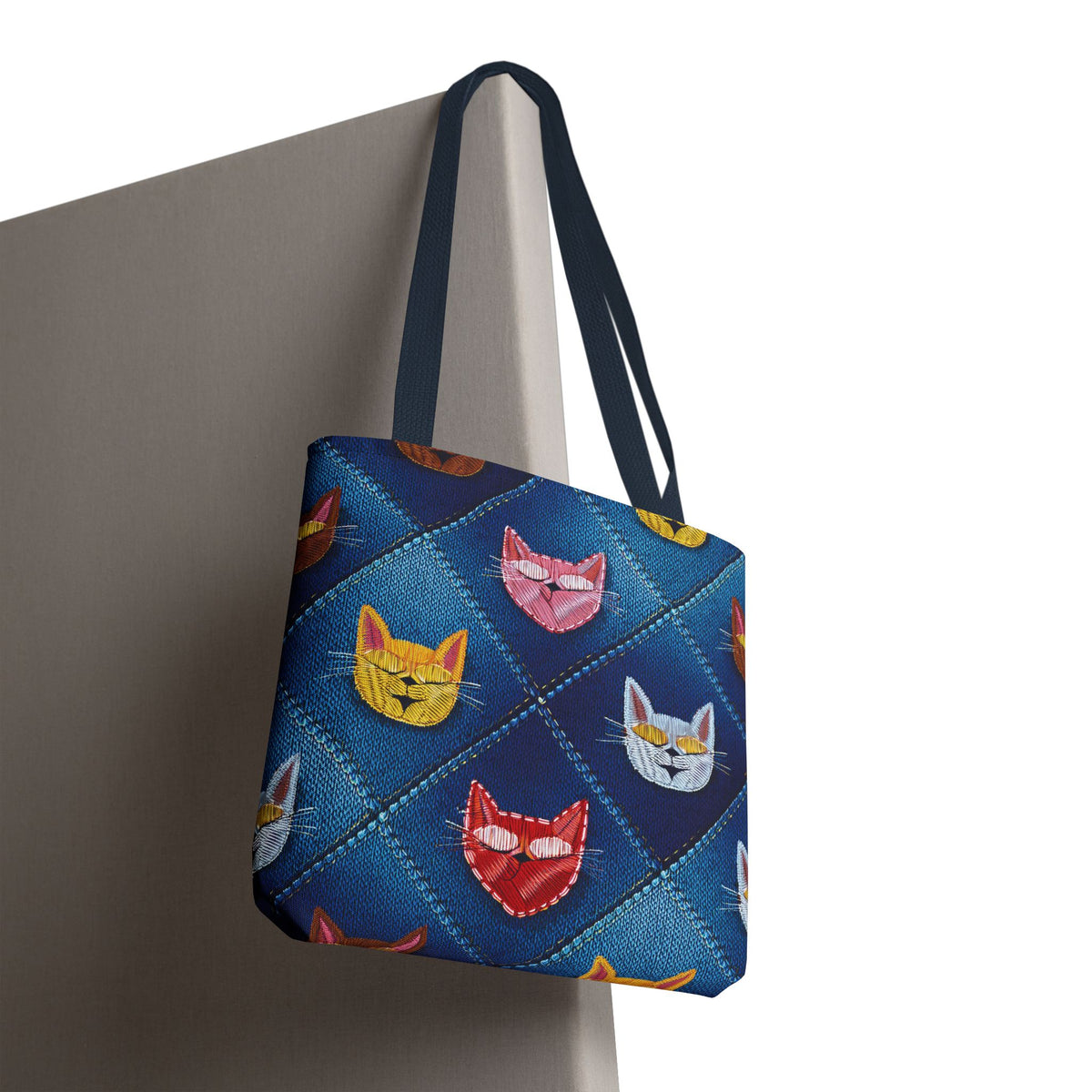 Love Day Graphic Design Denim Fabric Imitation Print Unisex Canvas Bag POLY 3 Sizes Tote Bag 201-21