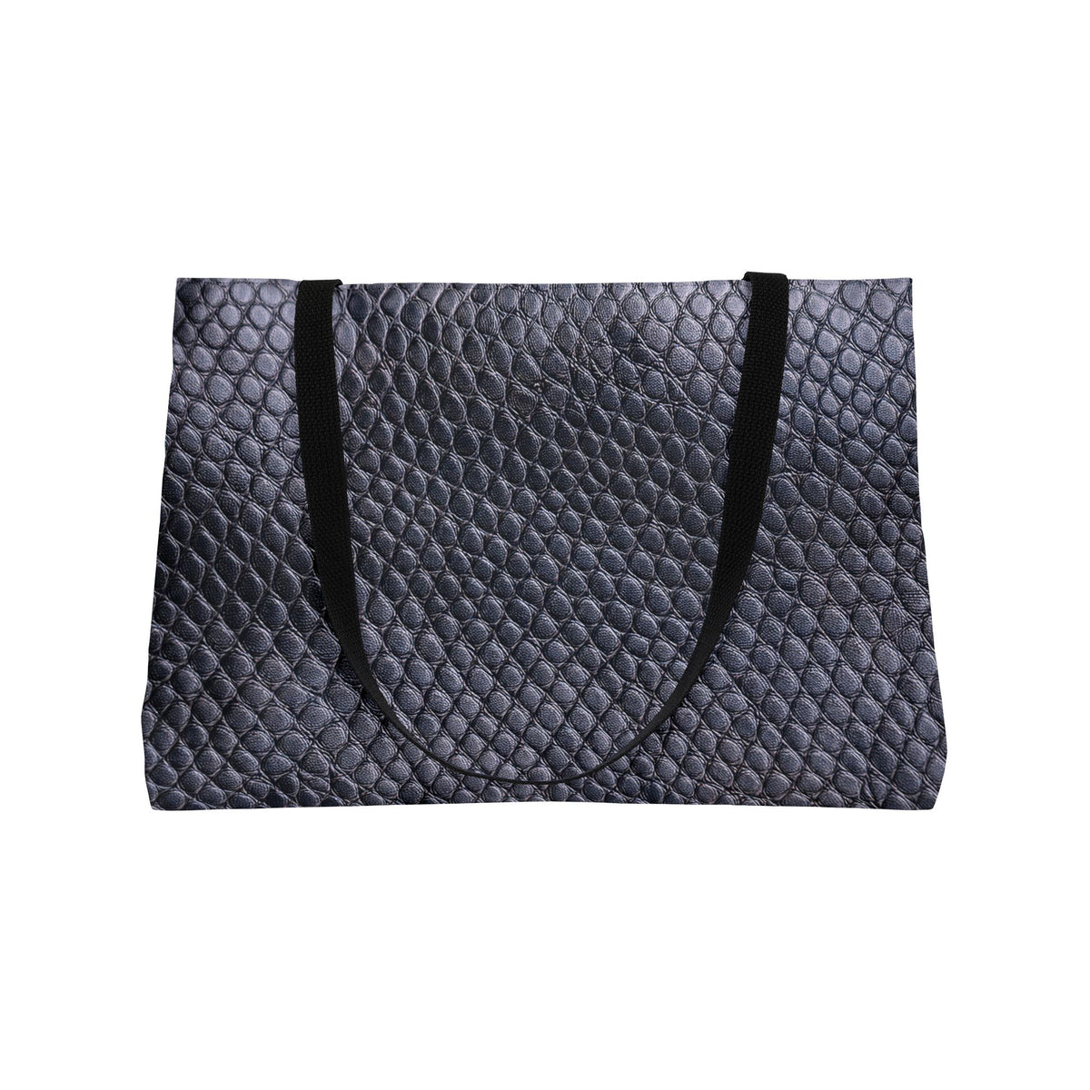 Weekender Tote Bag — Navy Quilted Snake-Texture Travel Tote 100% spun polyester exterior