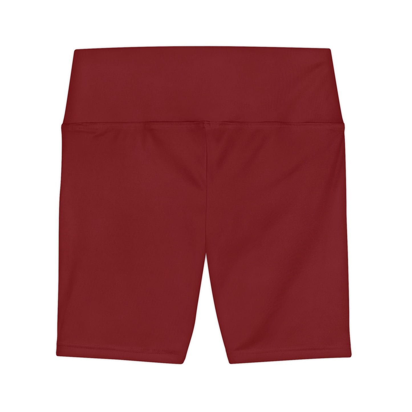 Crushed Berry Women’s High-Waist Workout Shorts — Burgundy Athletic Biker Shorts