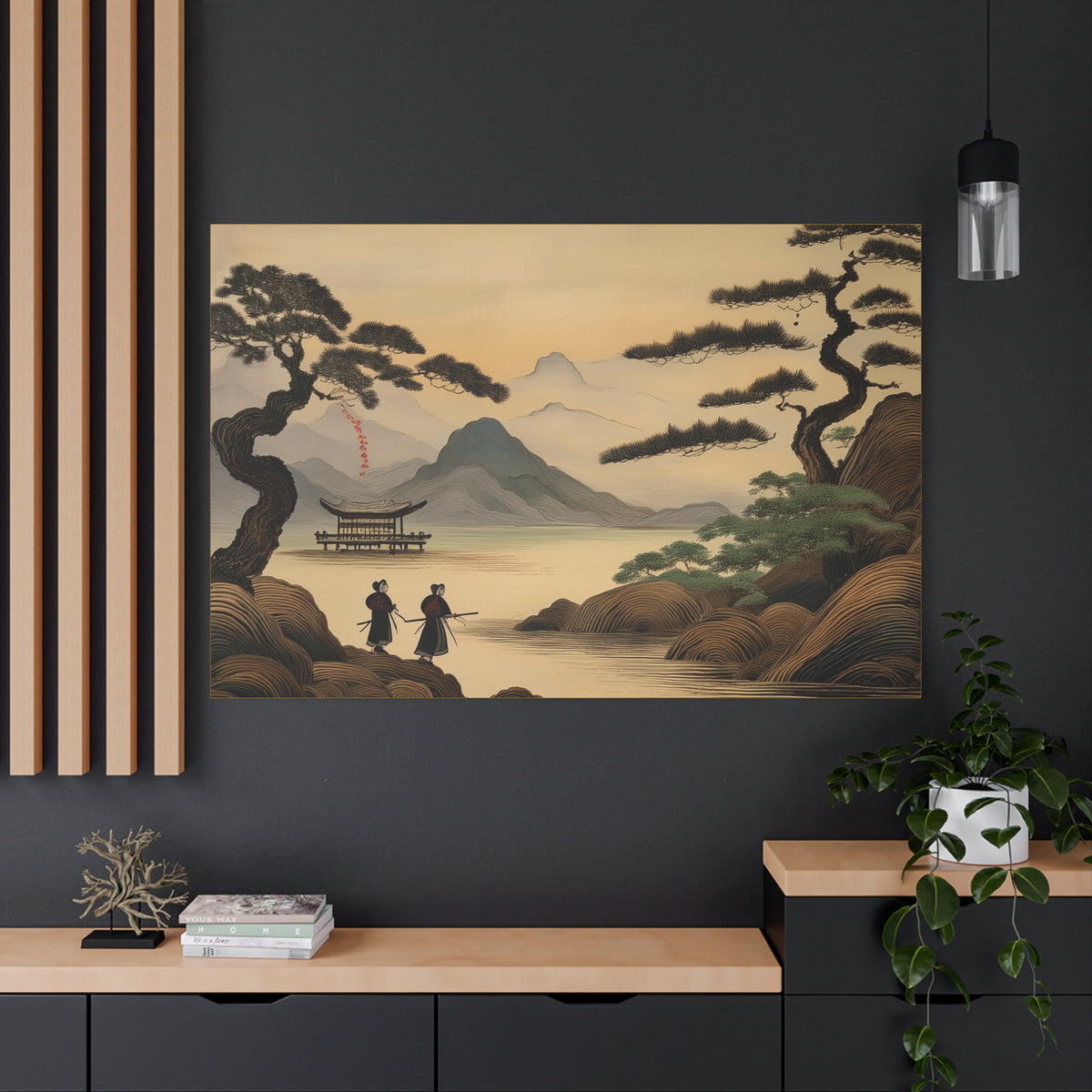 Japanese Painting Print Canvas 24x16, 30x20, 36x24, 48x32, 60x40, Bright Latex Inks Pine-Wood Inner Frame JPN-8