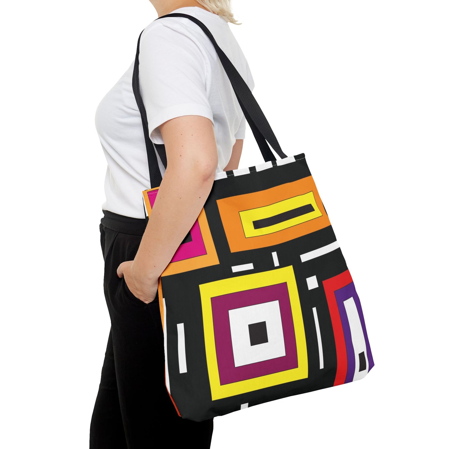 Bolsa de lona con estampados abstractos