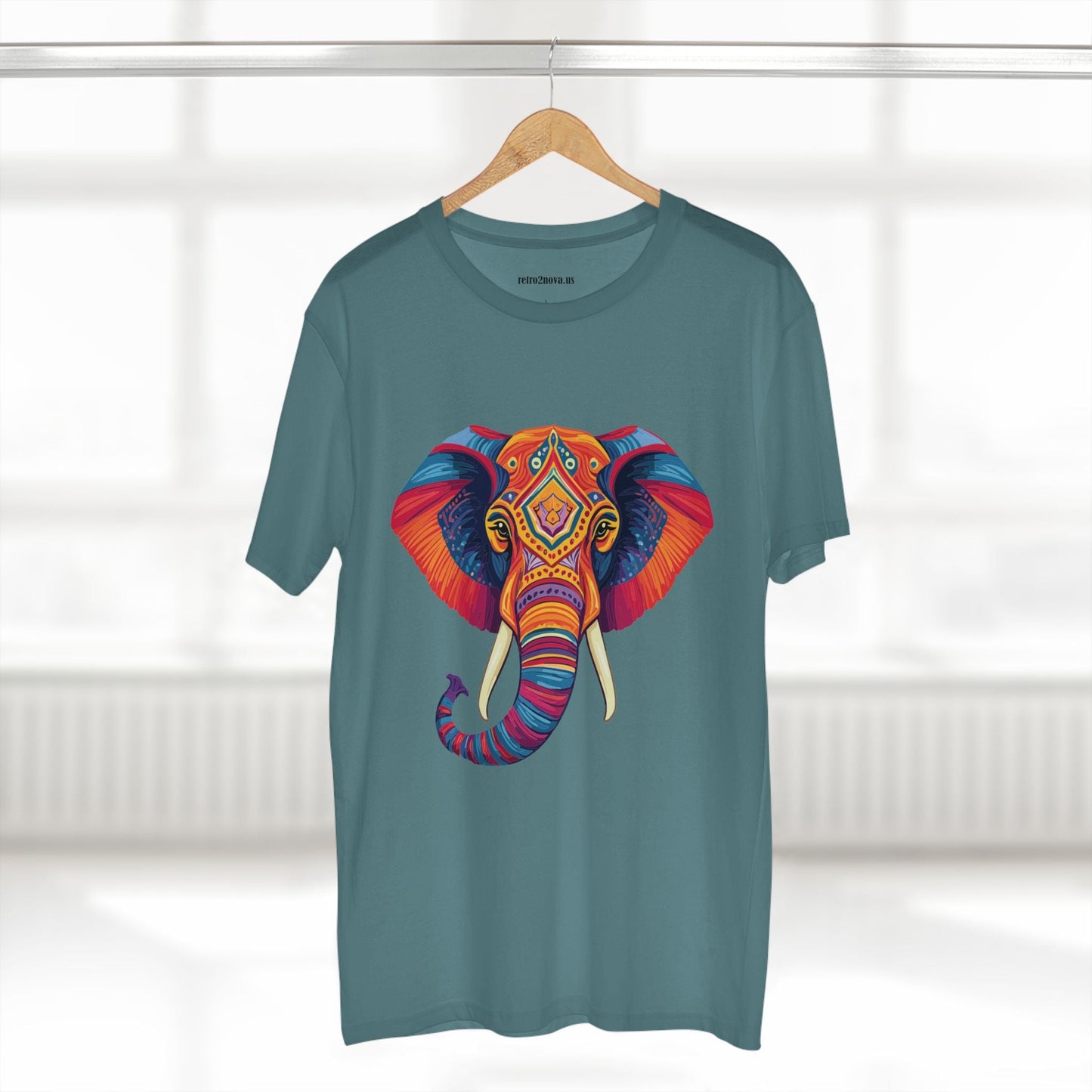 Elephant Animal Shirt Unisex Premium Cotton Tee With Original Art Design From Retro2Nova Art Collection