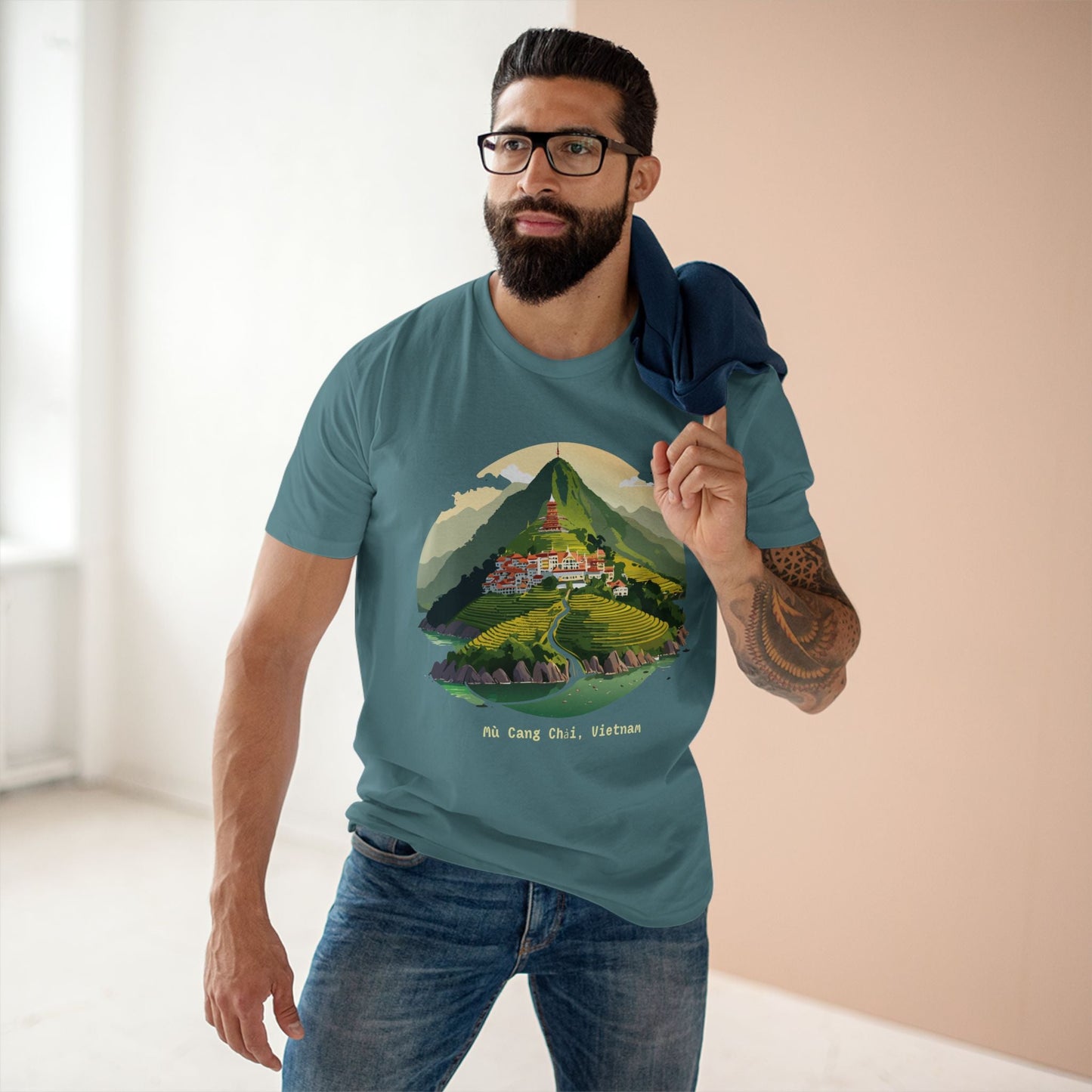 Retro2Nova Unisex Premium Cotton Staple Tee With Original Art Design Vietnam Travel Shirt