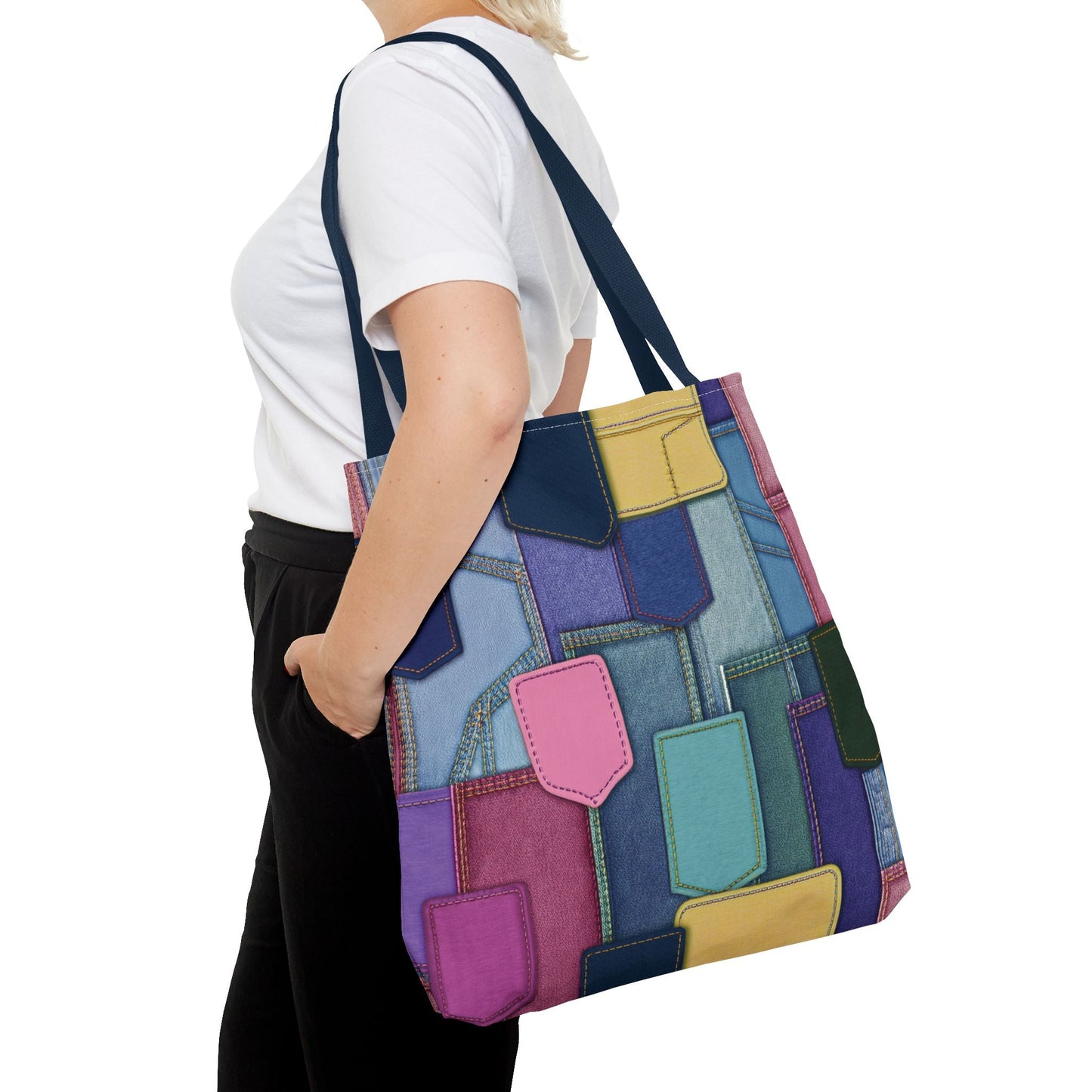 Denim Canvas Bag, Tote Bag Denim Printify