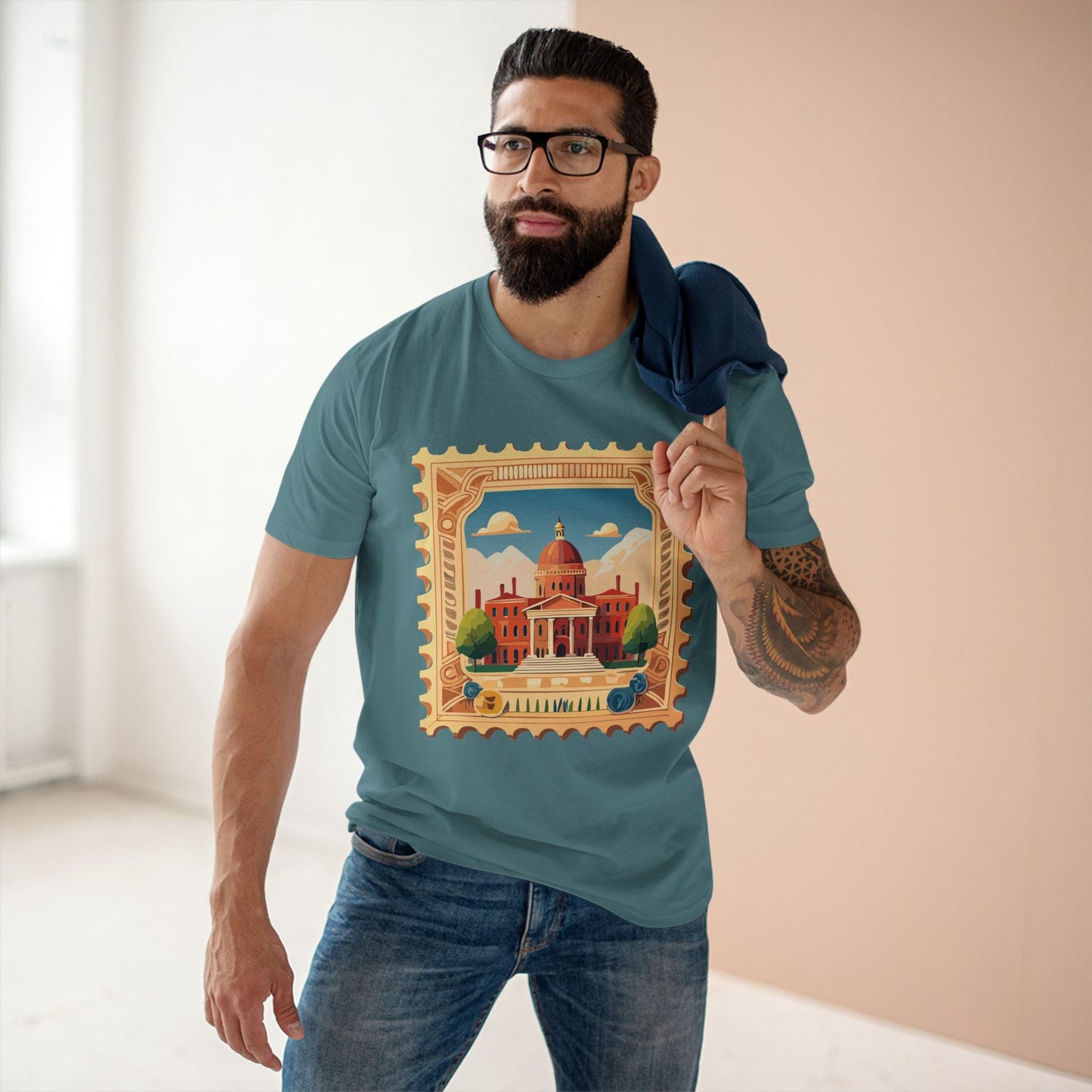 Postage Stamp Shirt Unisex Premium Cotton Tee With Original Art Collection By Retro2Nova PS14