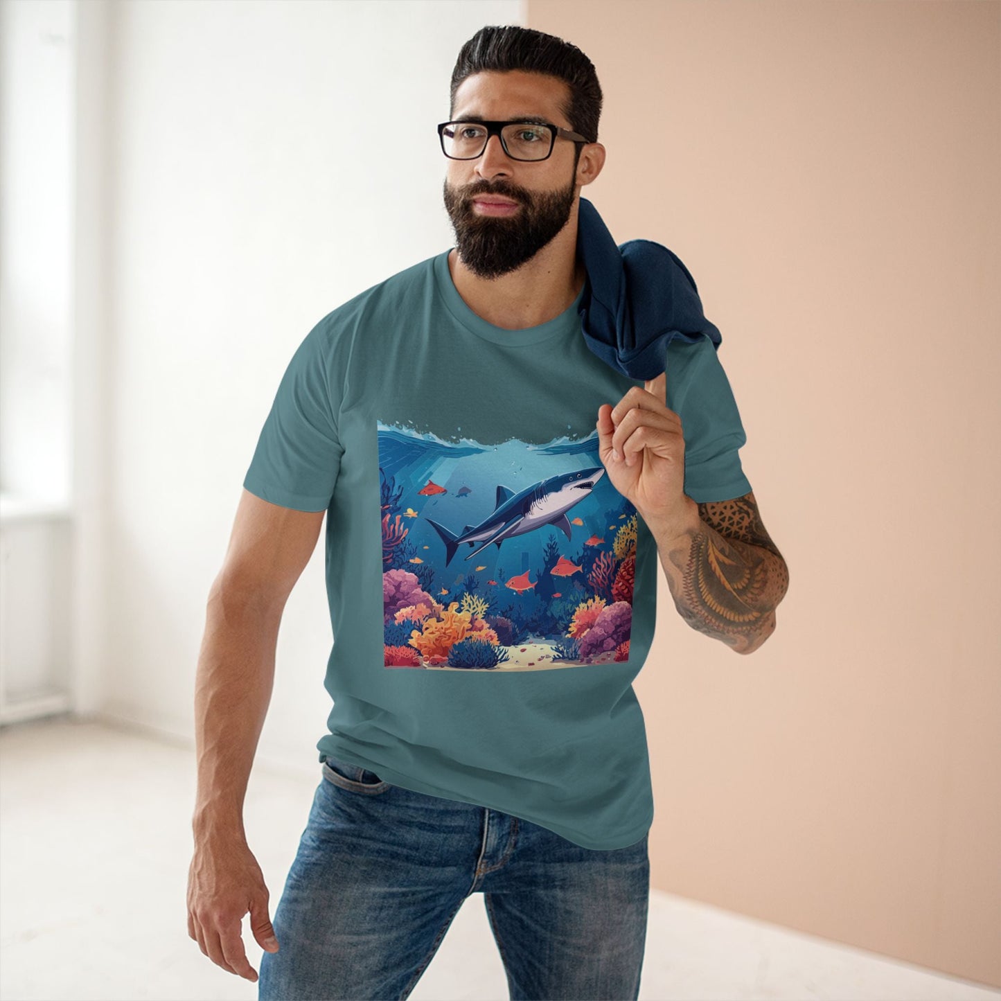 Ocean Pacific Unisex Premium Cotton Tee With Original Art Design From Retro2Nova Art Collection